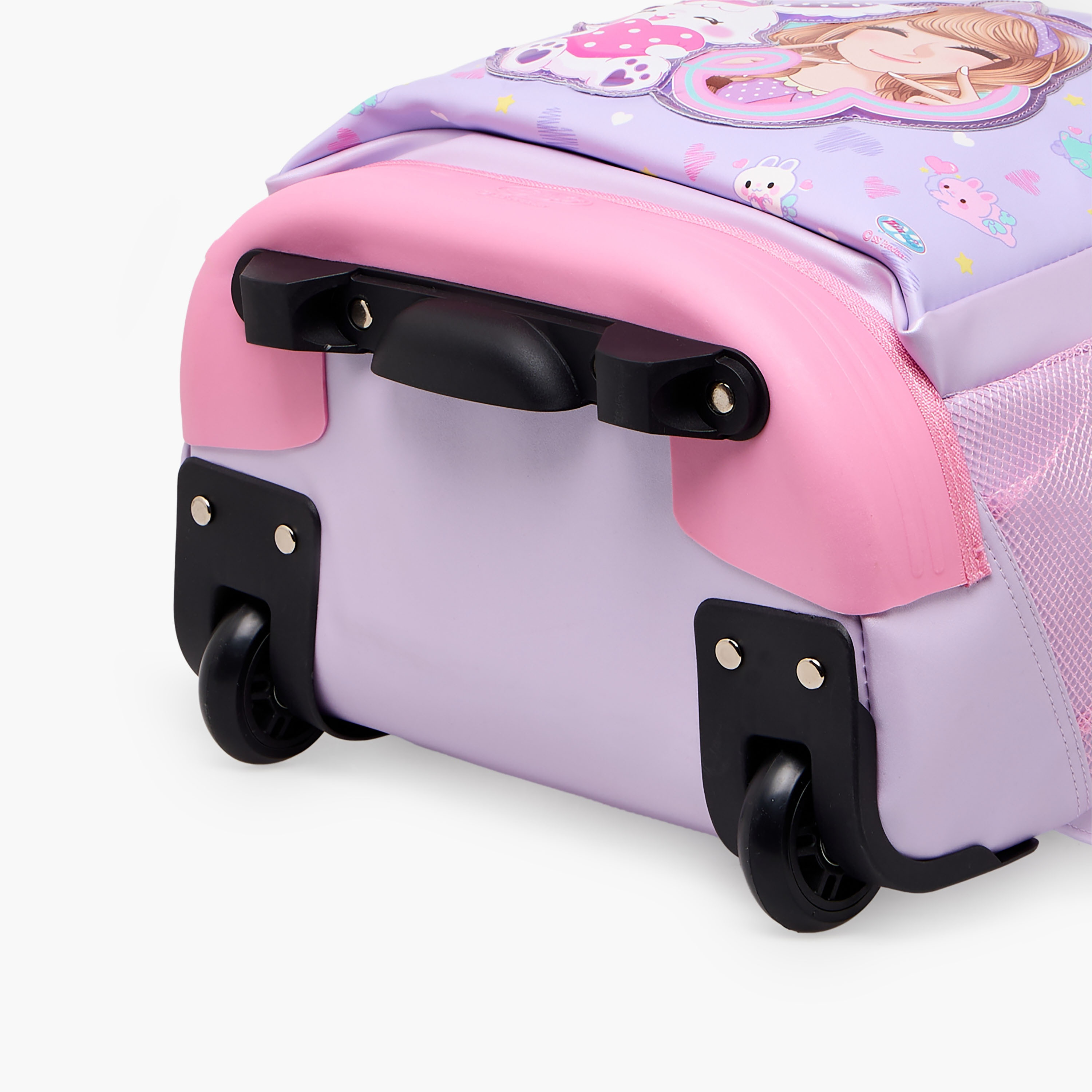 Minmie Printed Trolley Backpack for Girls 8-13 Years with Adjustable Shoulder Straps - 18 inches-school-bagsandbackpacks-trolleybags-image-14