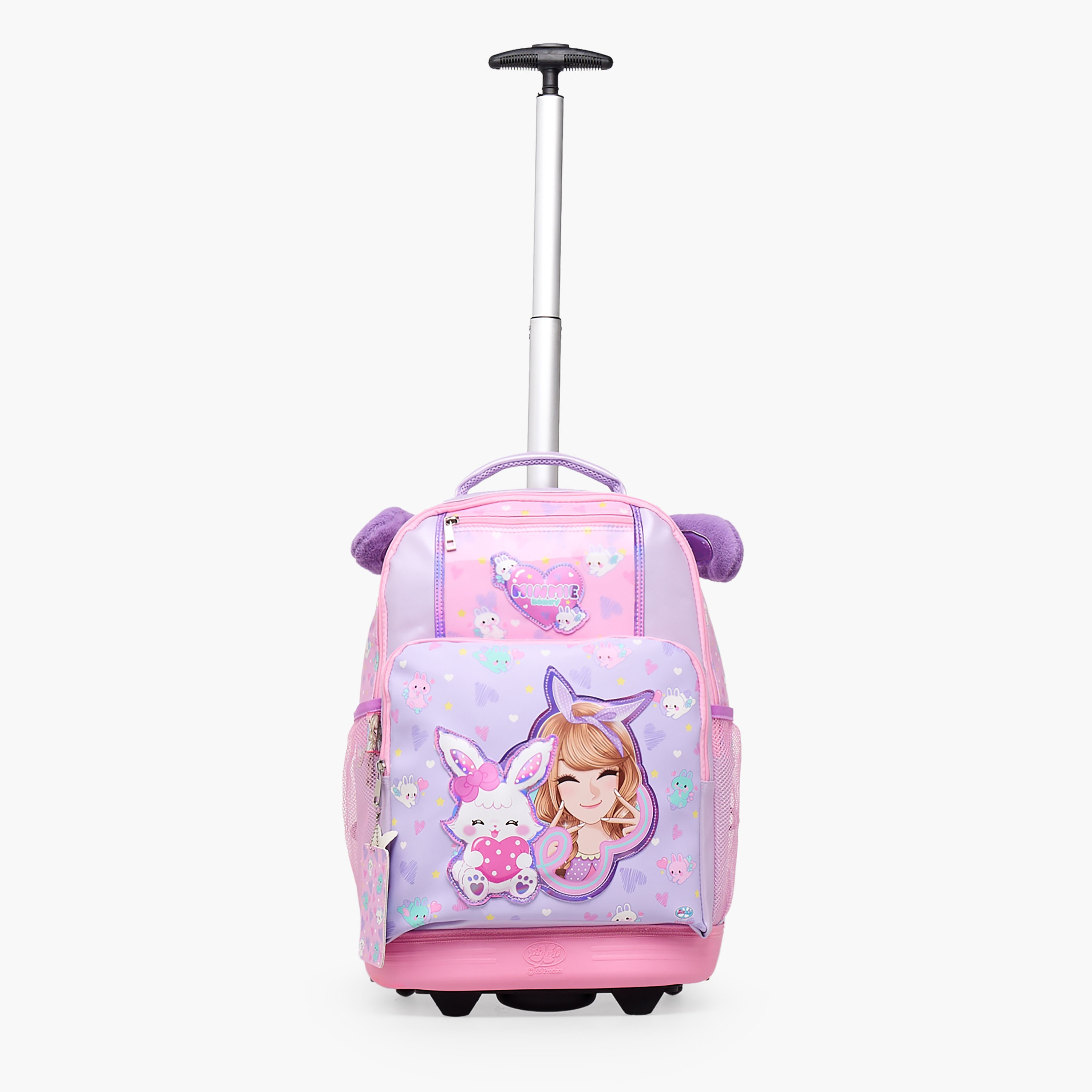 Minmie Printed Trolley Backpack for Girls 8-13 Years with Adjustable Shoulder Straps - 18 inches-school-bagsandbackpacks-trolleybags-image-4