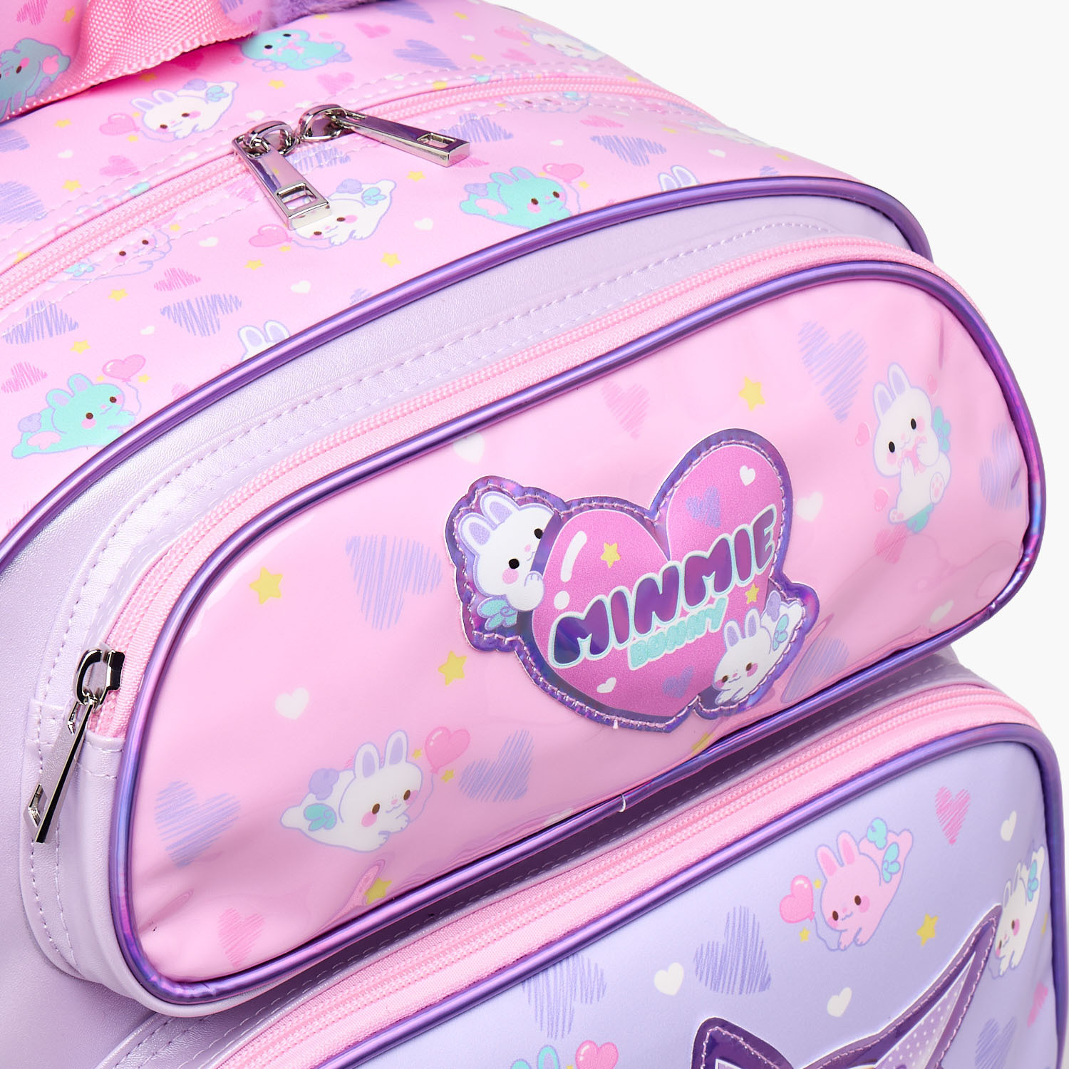 Minmie Printed Backpack for Girls 5-8 Years with Adjustable Shoulder Straps - 16 inches-school-bagsandbackpacks-backpacks-image-4