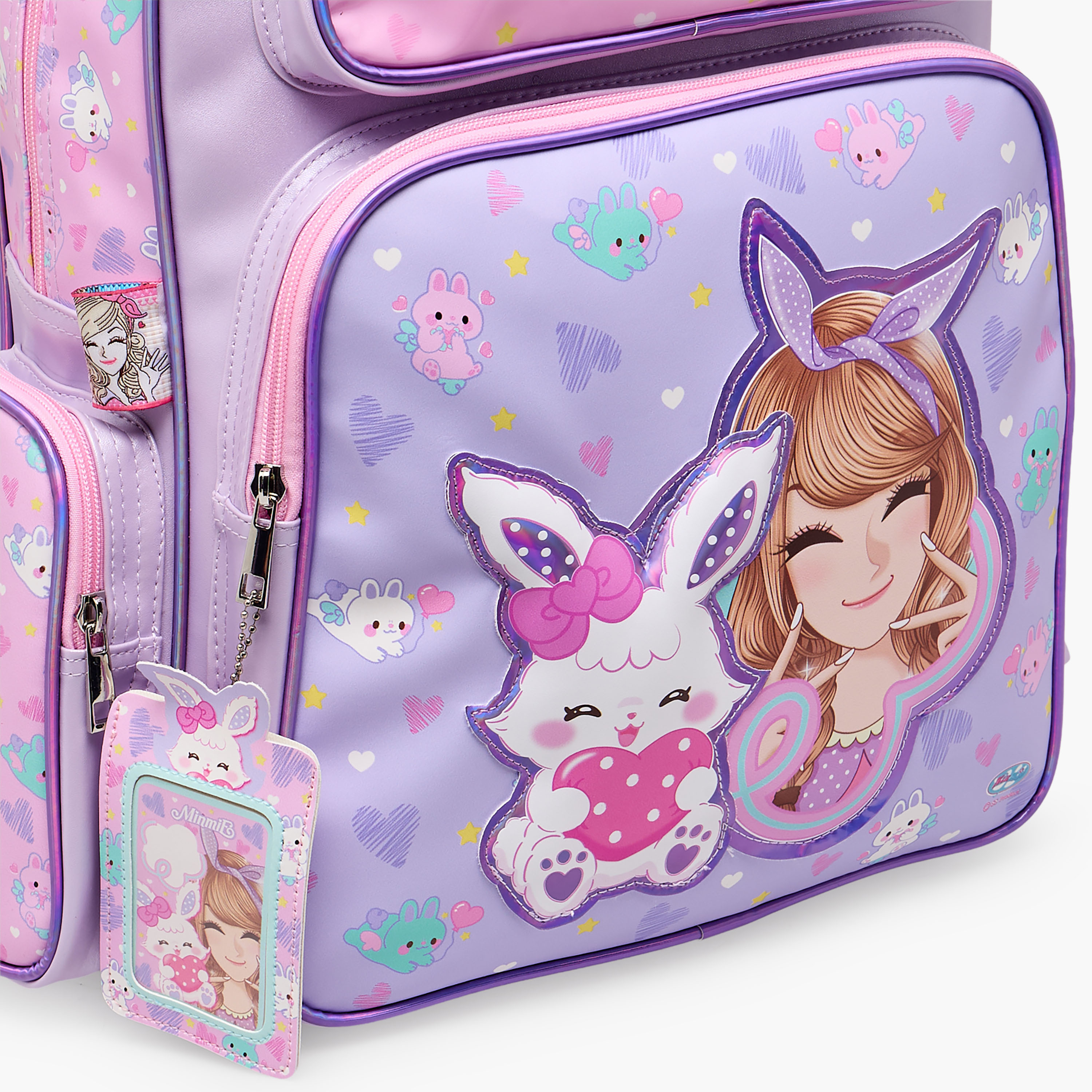 Minmie Printed Backpack for Girls 5-8 Years with Adjustable Shoulder Straps - 16 inches-school-bagsandbackpacks-backpacks-image-5