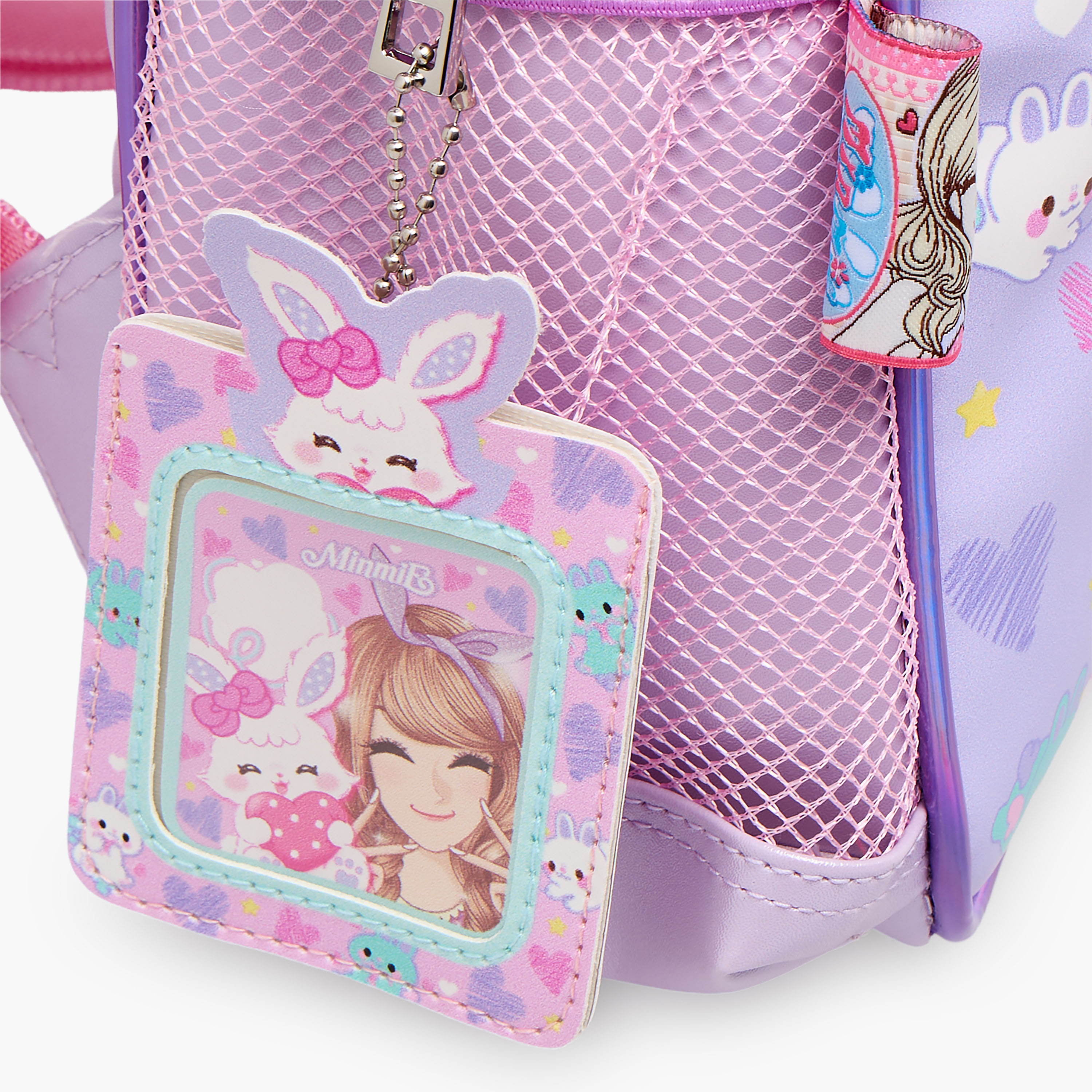 شنطة مدرسية بطبعات أرنب وحمالات كتف مبطنة للبنات 5-8 سنوات من مينمي - 10 بوصات-school-bagsandbackpacks-backpacks-image-6
