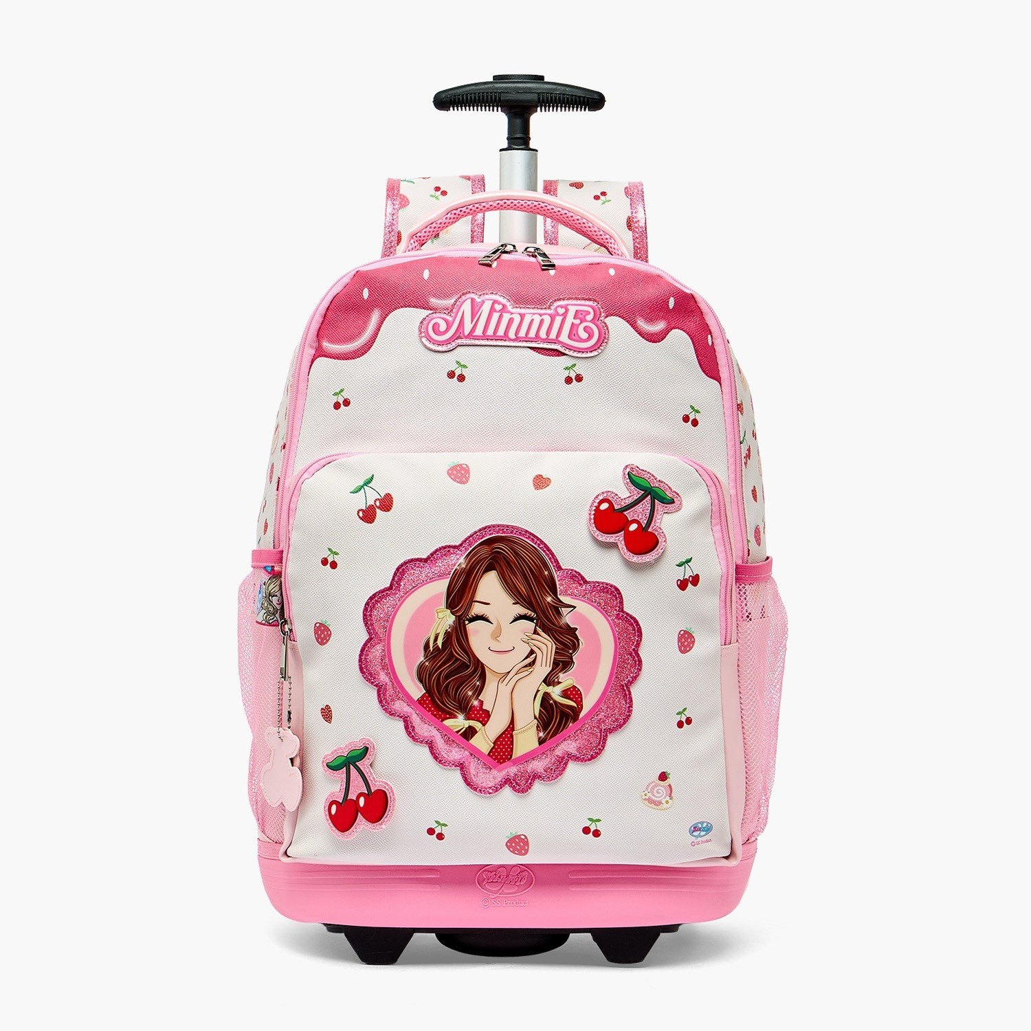 Minmie Printed Trolley Backpack for Girls 8-13 Years with Adjustable Shoulder Straps - 18 inches-school-bagsandbackpacks-trolleybags-image-1