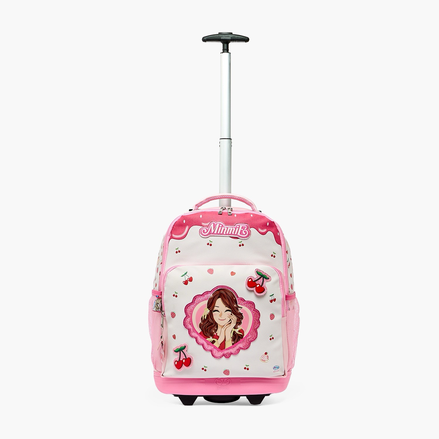 Minmie Printed Trolley Backpack for Girls 8-13 Years with Adjustable Shoulder Straps - 18 inches-school-bagsandbackpacks-trolleybags-image-4