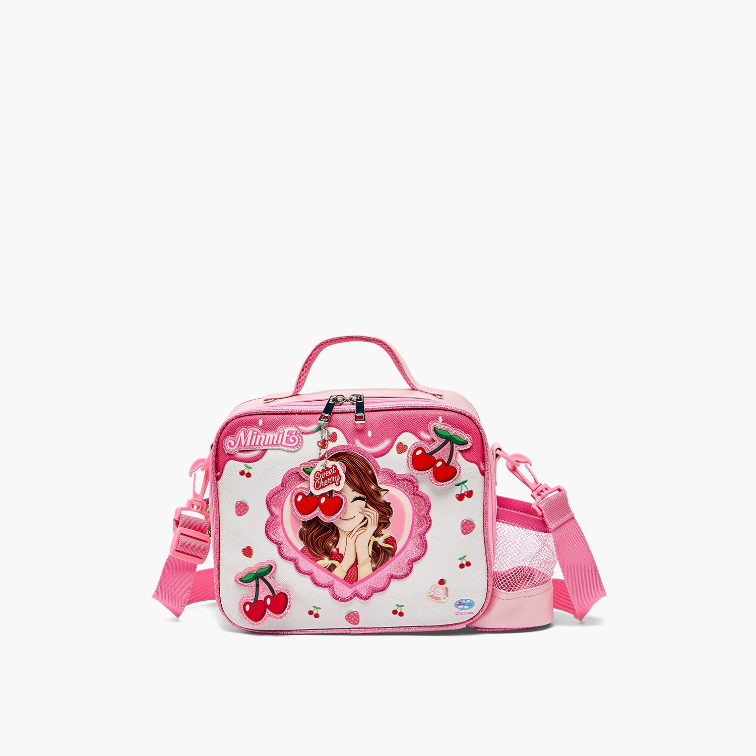 Minmie Cherry Print Lunch Bag for Girls 5-8 Years with Detachable Strap-school-lunchessentials-lunchbags-image-1
