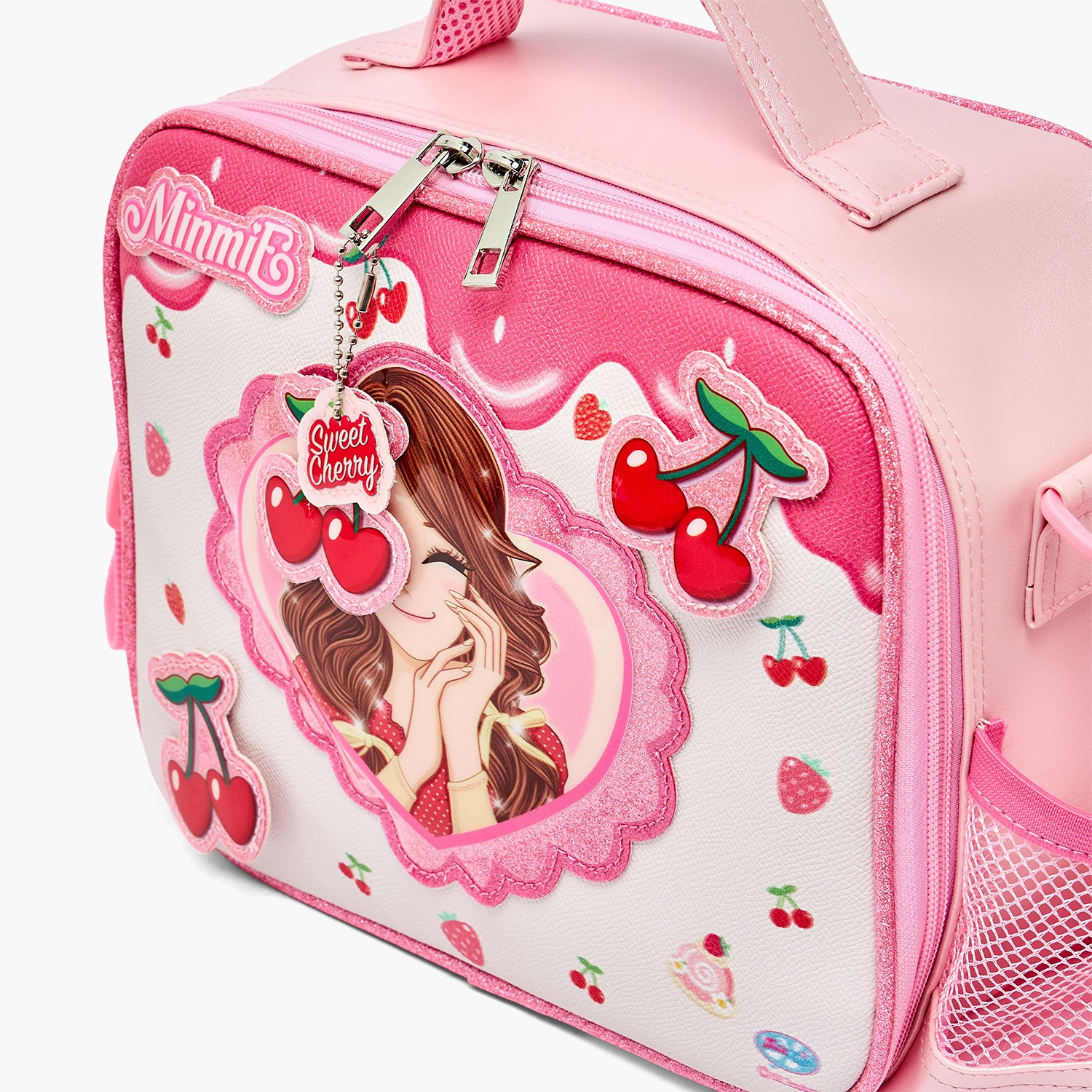Minmie Cherry Print Lunch Bag for Girls 5-8 Years with Detachable Strap-school-lunchessentials-lunchbags-image-3
