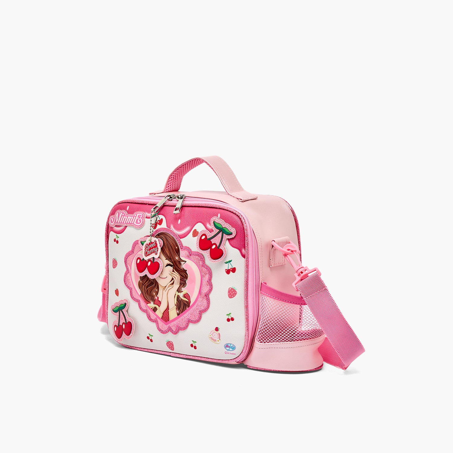 Minmie Cherry Print Lunch Bag for Girls 5-8 Years with Detachable Strap-school-lunchessentials-lunchbags-image-2