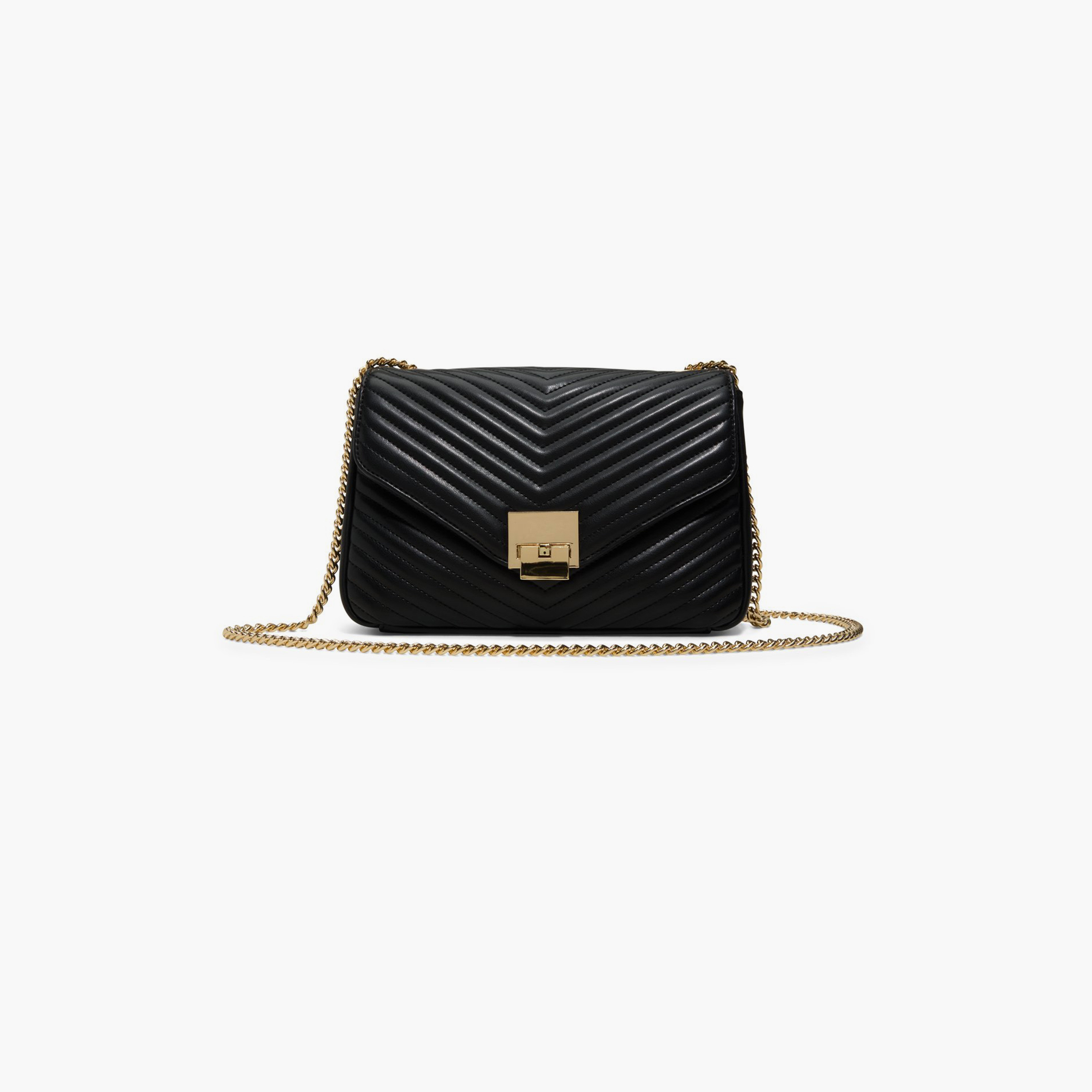 كول ات سبرينغ - شنطة كتف مبطنة بقفل دوار وحزام سلسلة | 24 × 10 × 17 سم-women-bagsandwallets-handbags-image-1