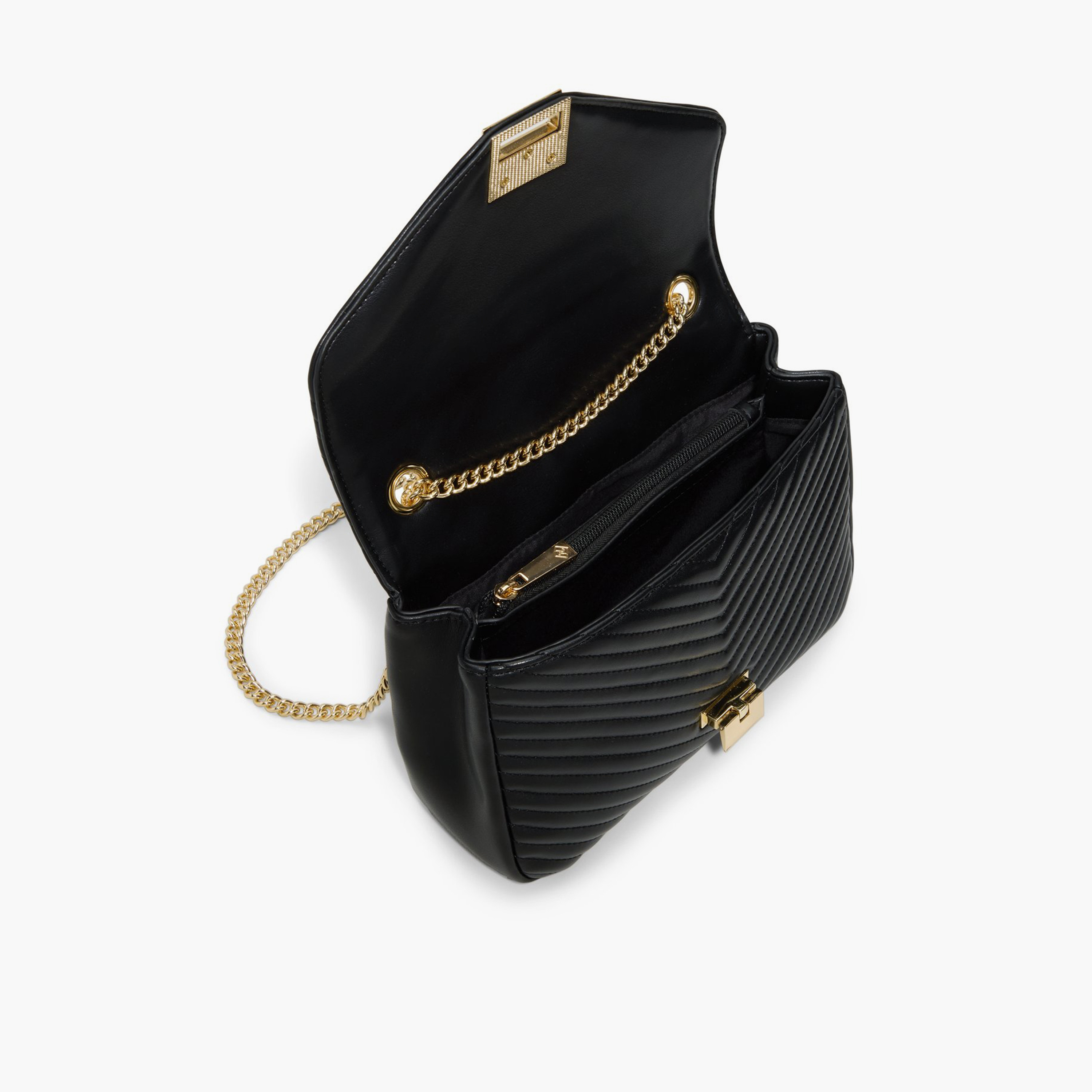 كول ات سبرينغ - شنطة كتف مبطنة بقفل دوار وحزام سلسلة | 24 × 10 × 17 سم-women-bagsandwallets-handbags-image-3