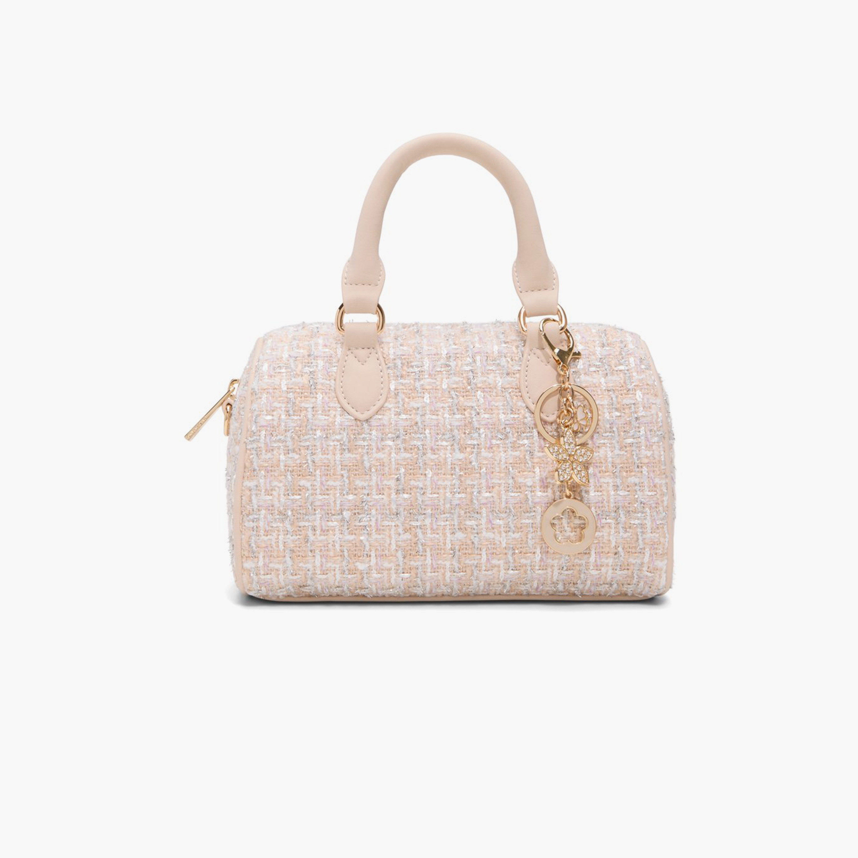 Call it Spring Textured Double Handle Satchel Bag with Zipper and Detachable Strap | 20 X 12 X 14 CM-women-bagsandwallets-handbags-image-1
