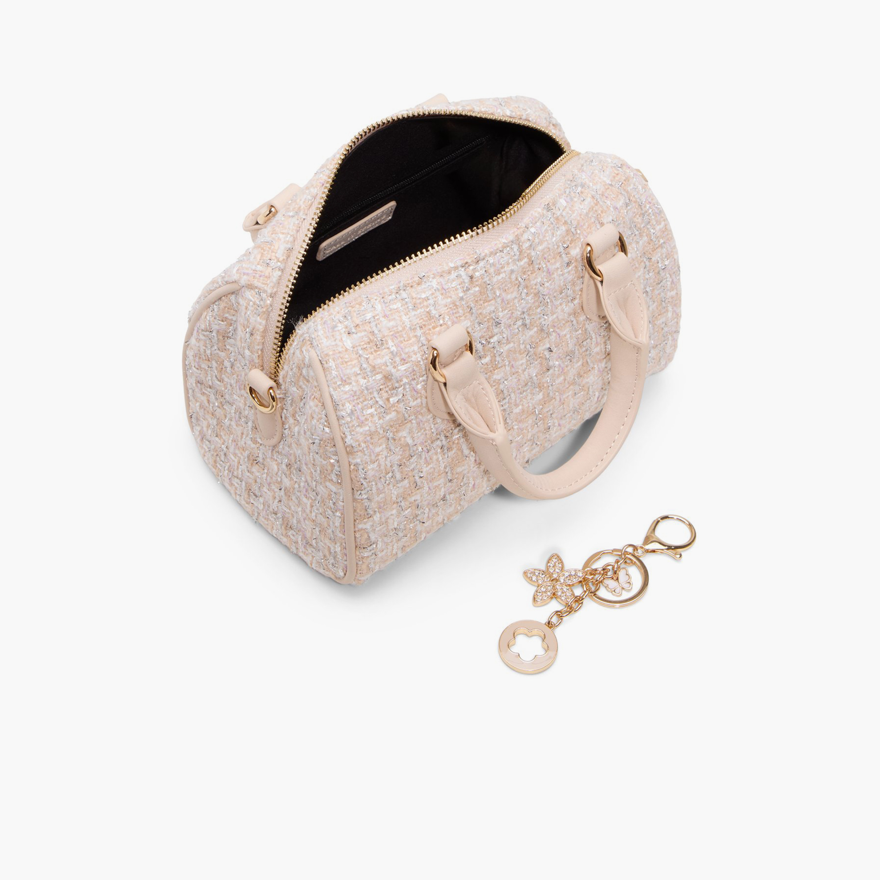 Call it Spring Textured Double Handle Satchel Bag with Zipper and Detachable Strap | 20 X 12 X 14 CM-women-bagsandwallets-handbags-image-3