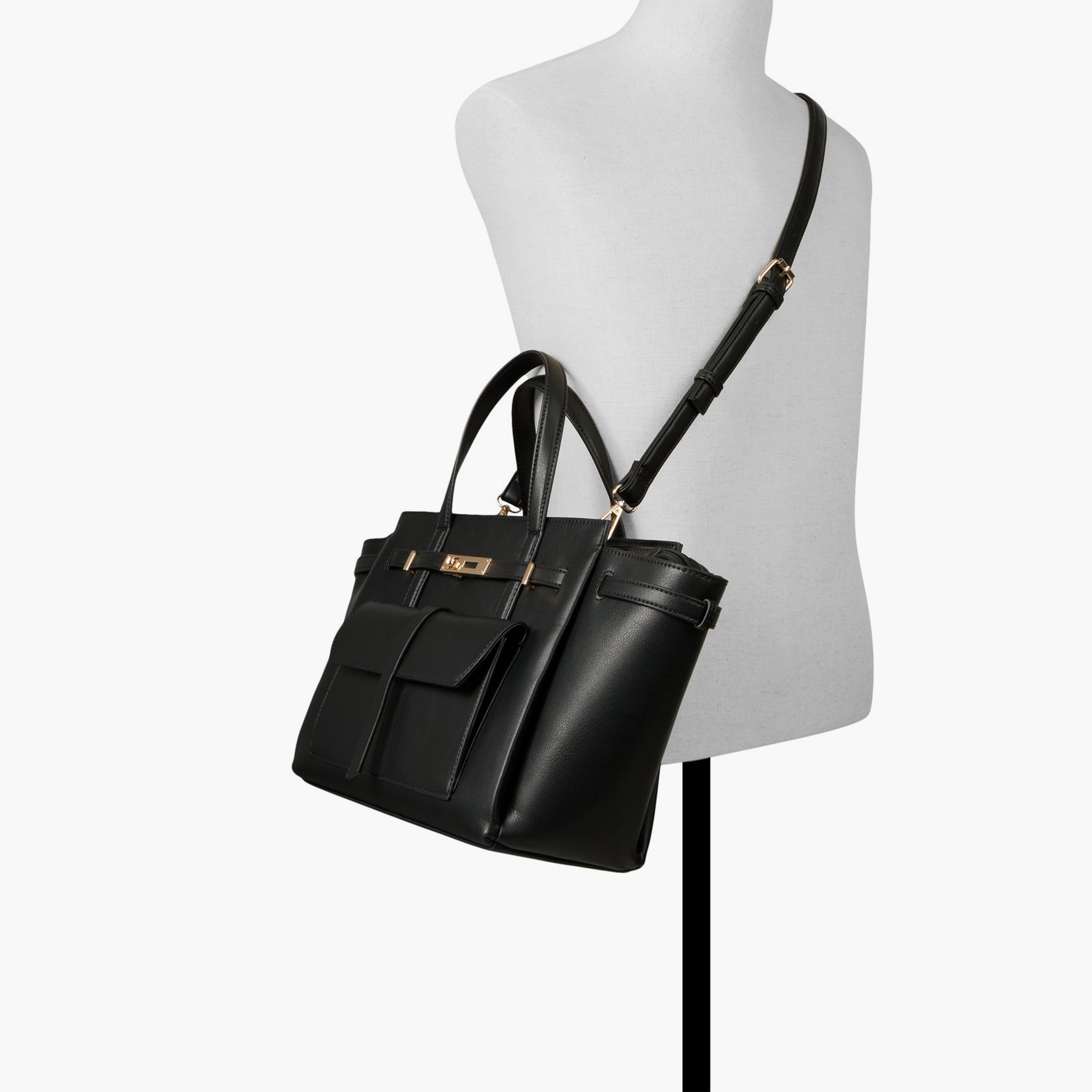 Call it Spring Design Detail Double Handle Satchel Bag with Zipper and Detachable Strap | 52 X 16 X 37 CM-women-bagsandwallets-handbags-image-4