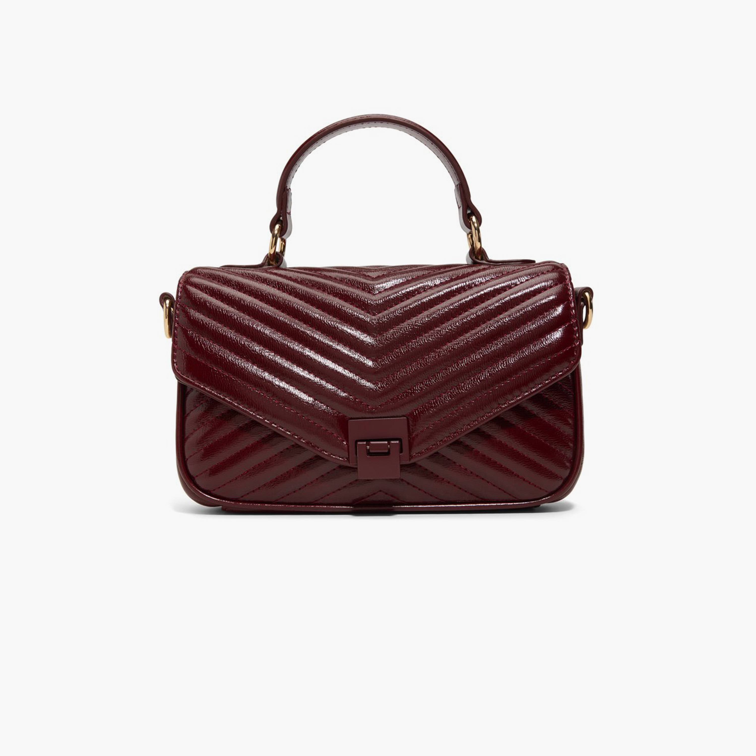 كول ات سبرينغ - شنطة يد مبطنة بمقبض علوي وقفل دوار وحزام قابل للفصل | 22 × 7 × 21 سم-women-bagsandwallets-handbags-image-1