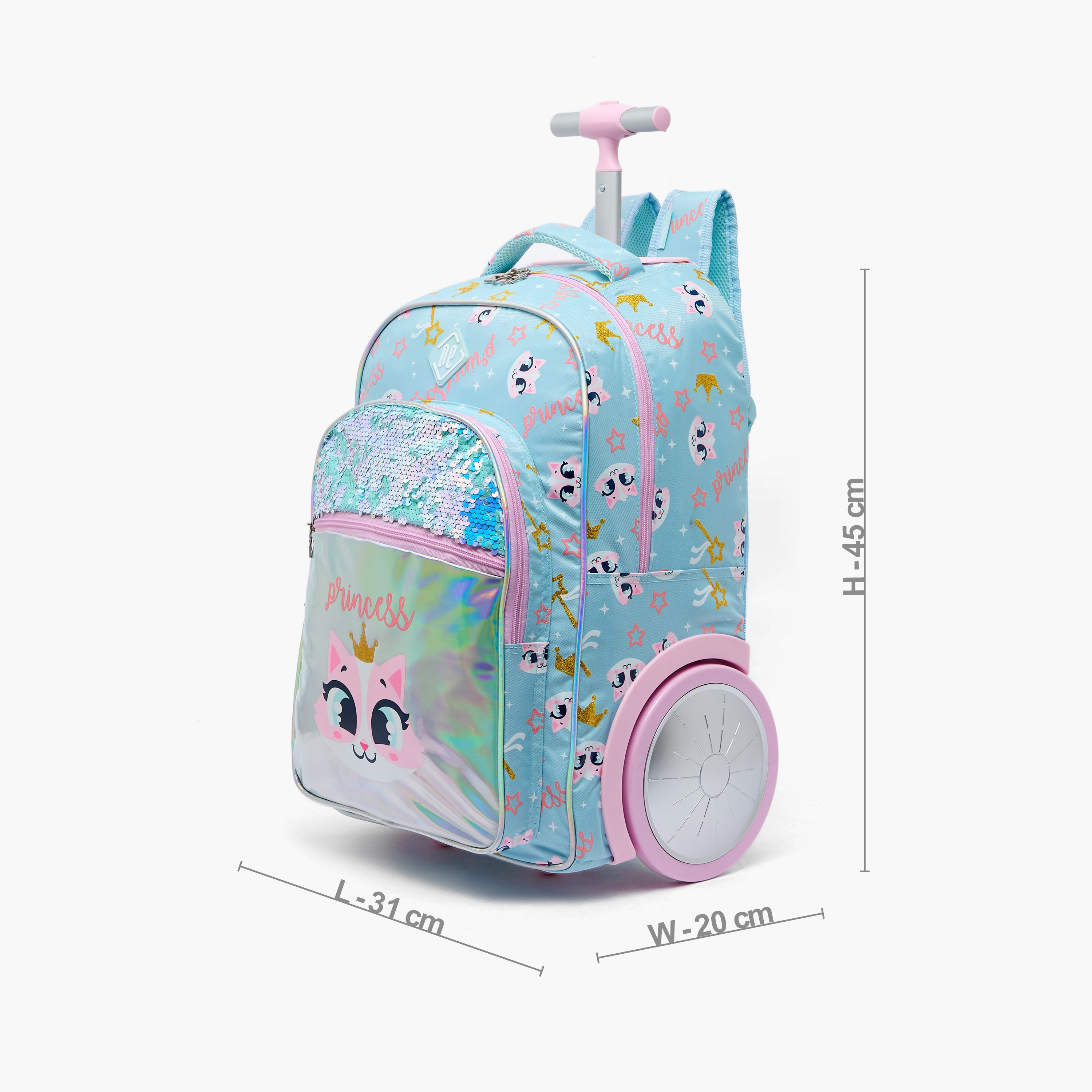 New Expressions Printed 3-Piece Trolley Bag Set for Girls 8-13 Years with Lunch Bag - 18 inches-school-bagsandbackpacks-trolleybags-image-10