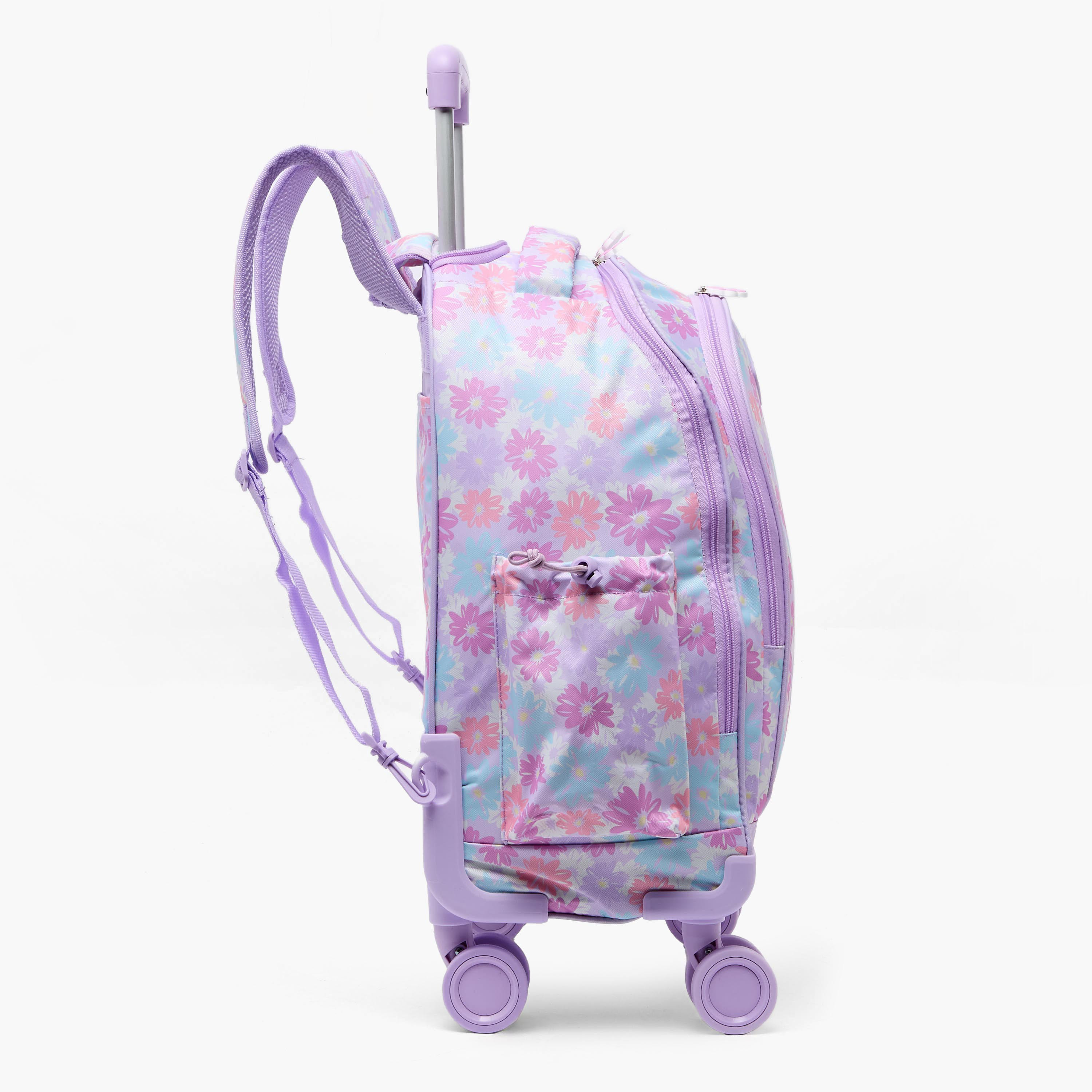 New Expressions Printed 3-Piece Trolley Backpack Set for Girls 8-13 Years with Lunch Bag - 18 inches-school-bagsandbackpacks-trolleybags-image-10
