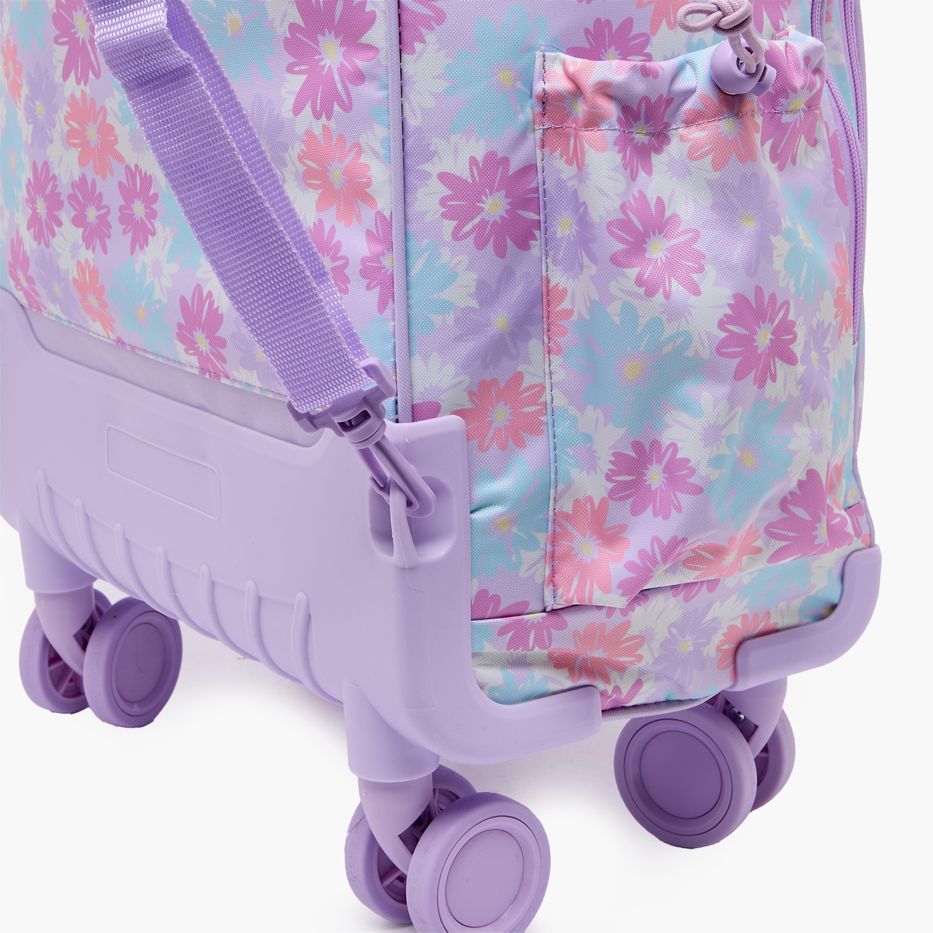 New Expressions Printed 3-Piece Trolley Backpack Set for Girls 8-13 Years with Lunch Bag - 18 inches-school-bagsandbackpacks-trolleybags-image-11