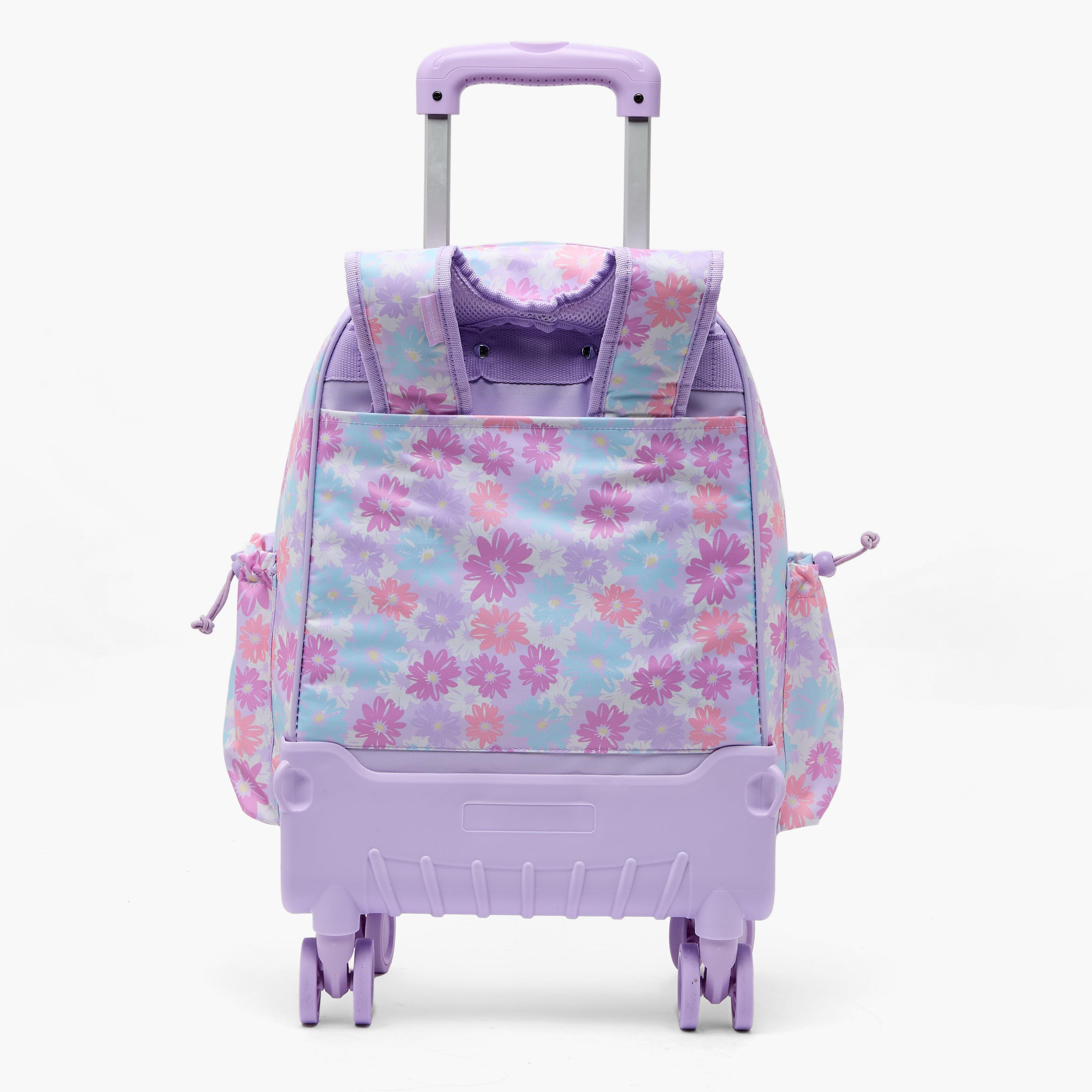 New Expressions Printed 3-Piece Trolley Backpack Set for Girls 8-13 Years with Lunch Bag - 18 inches-school-bagsandbackpacks-trolleybags-image-13