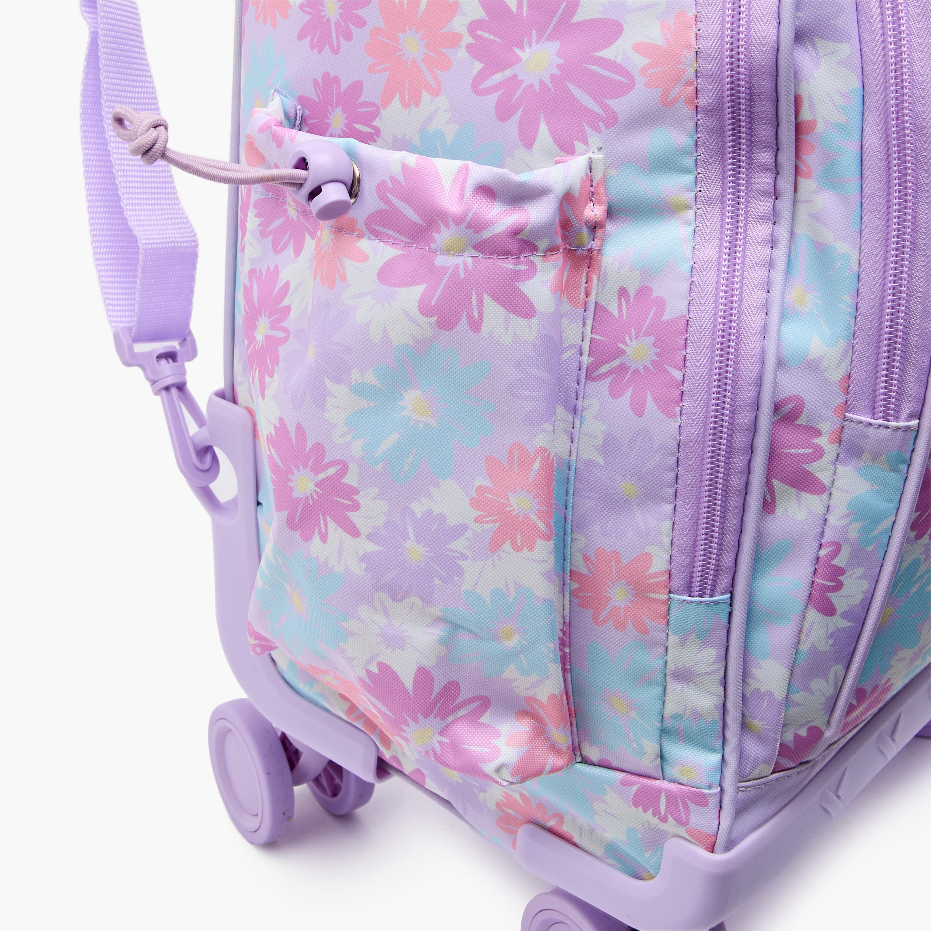 New Expressions Printed 3-Piece Trolley Backpack Set for Girls 8-13 Years with Lunch Bag - 18 inches-school-bagsandbackpacks-trolleybags-image-8