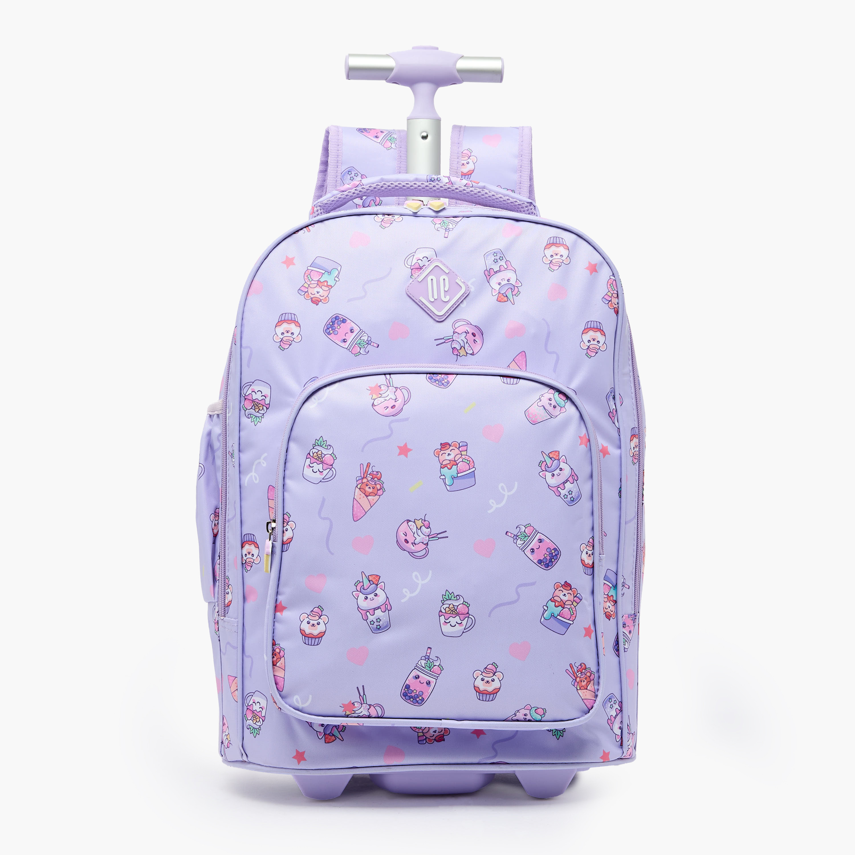 New Expressions Printed 3-Piece Trolley Backpack Set for Girls 8-13 Years with Lunch Bag - 18 inches-school-bagsandbackpacks-trolleybags-image-2