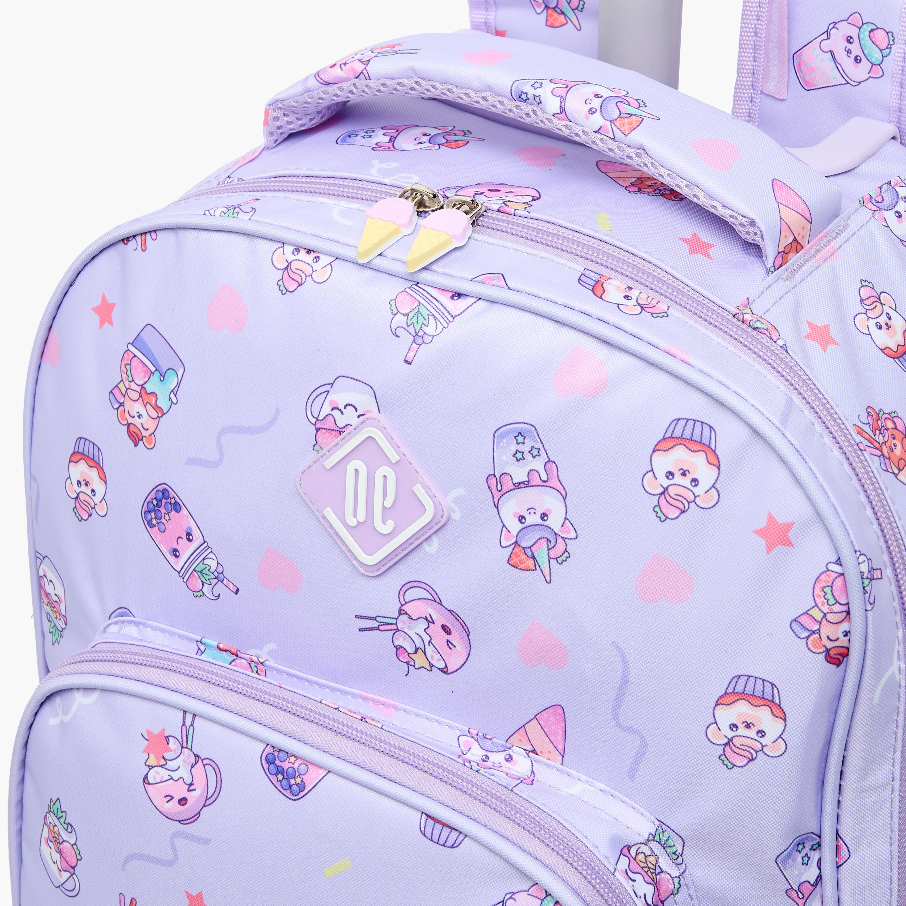 New Expressions Printed 3-Piece Trolley Backpack Set for Girls 8-13 Years with Lunch Bag - 18 inches-school-bagsandbackpacks-trolleybags-image-5