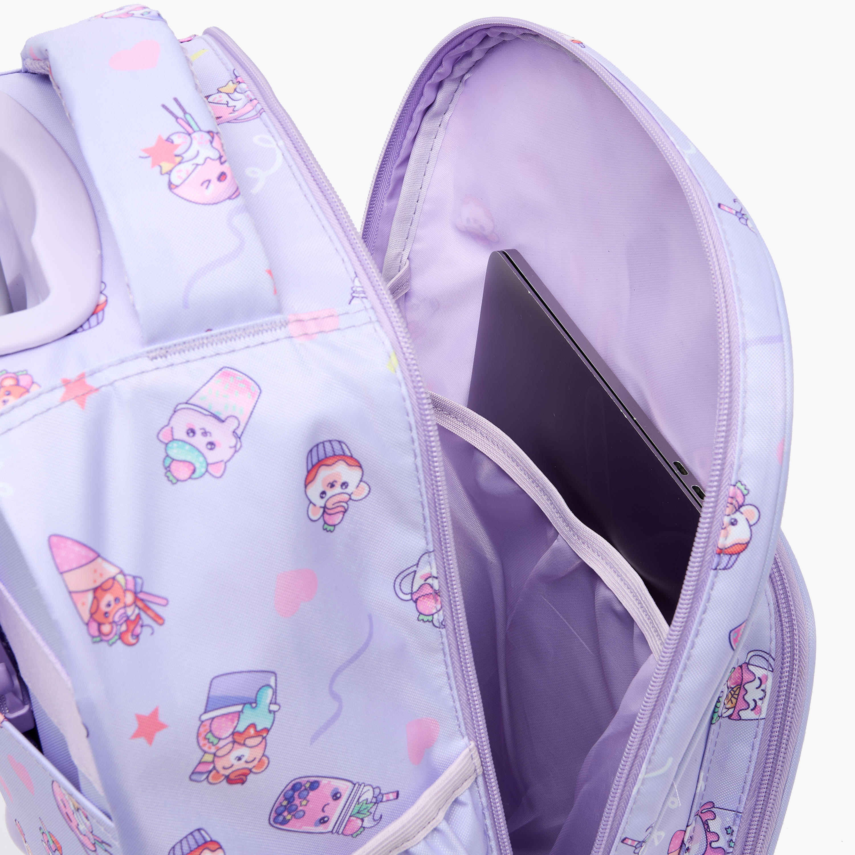 New Expressions Printed 3-Piece Trolley Backpack Set for Girls 8-13 Years with Lunch Bag - 18 inches-school-bagsandbackpacks-trolleybags-image-7