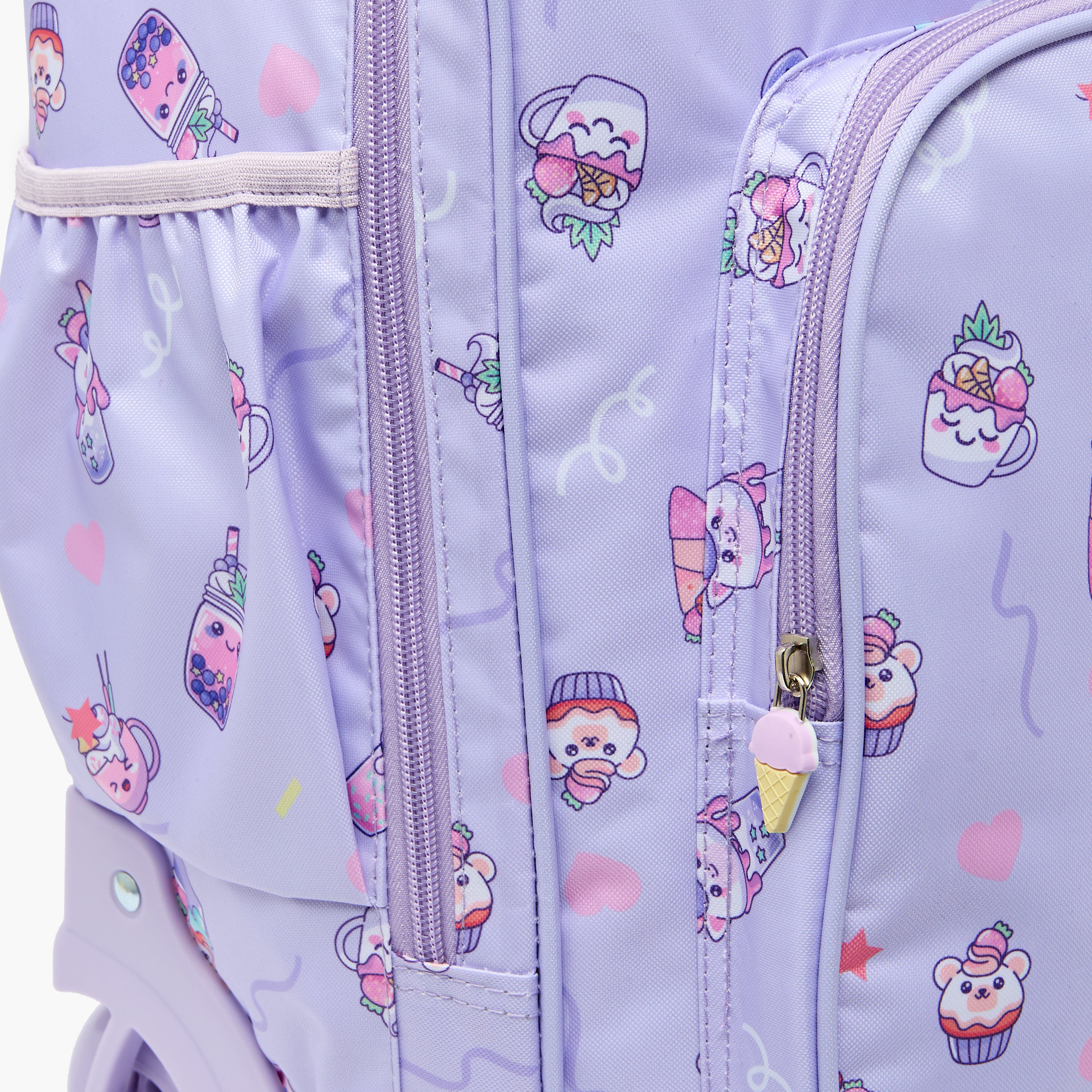 New Expressions Printed 3-Piece Trolley Backpack Set for Girls 8-13 Years with Lunch Bag - 18 inches-school-bagsandbackpacks-trolleybags-image-8