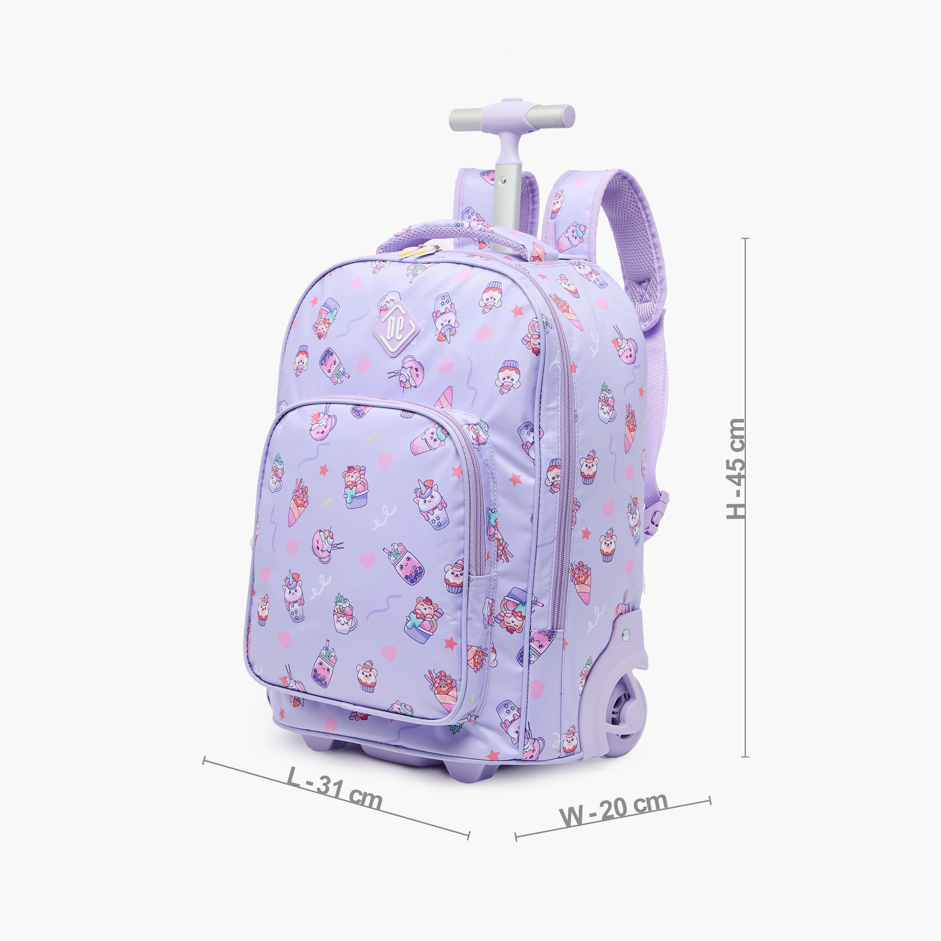 New Expressions Printed 3-Piece Trolley Backpack Set for Girls 8-13 Years with Lunch Bag - 18 inches-school-bagsandbackpacks-trolleybags-image-9