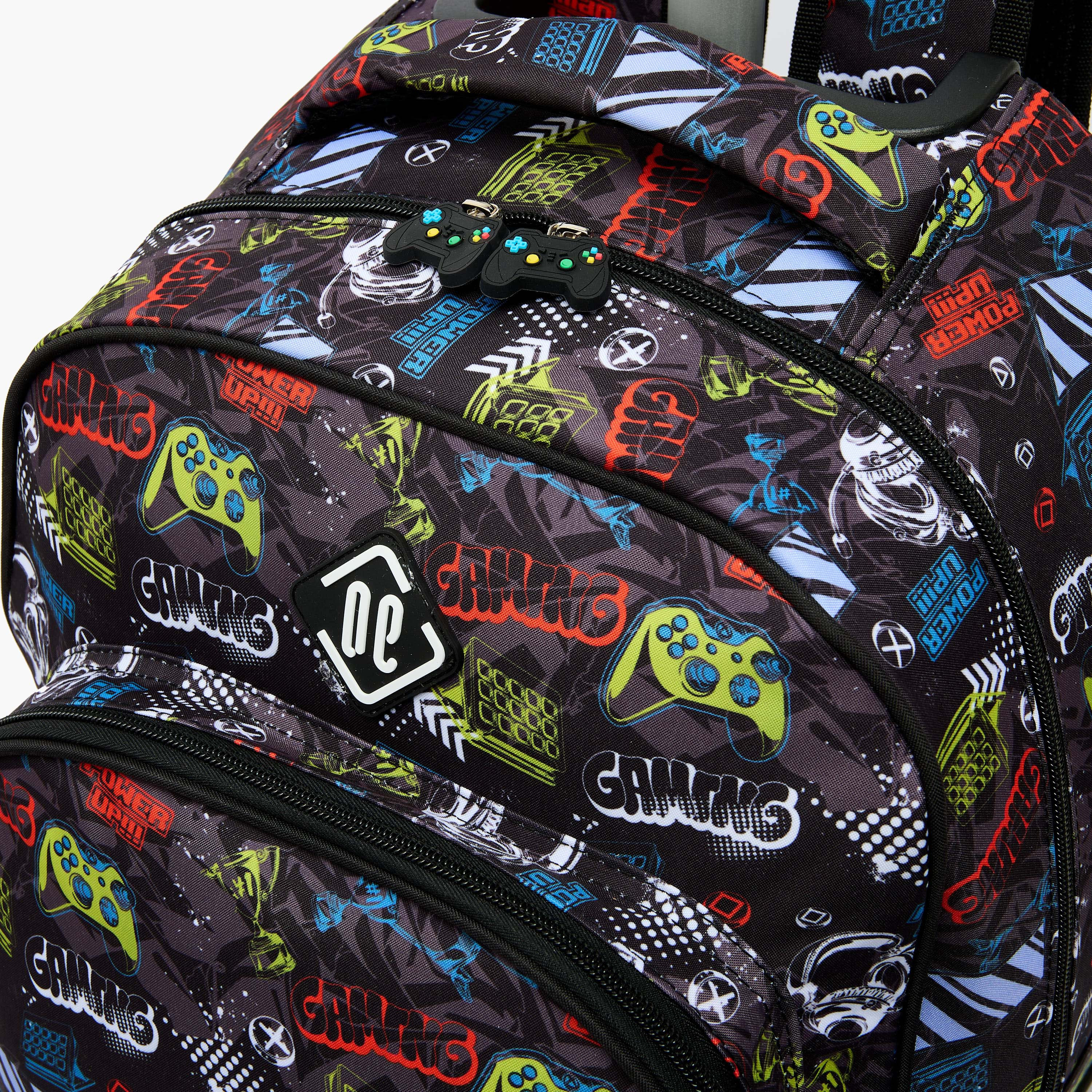 طقم حقيبة مدرسية ترولي للأولاد بتصميم ألعاب-school-bagsandbackpacks-trolleybags-image-5