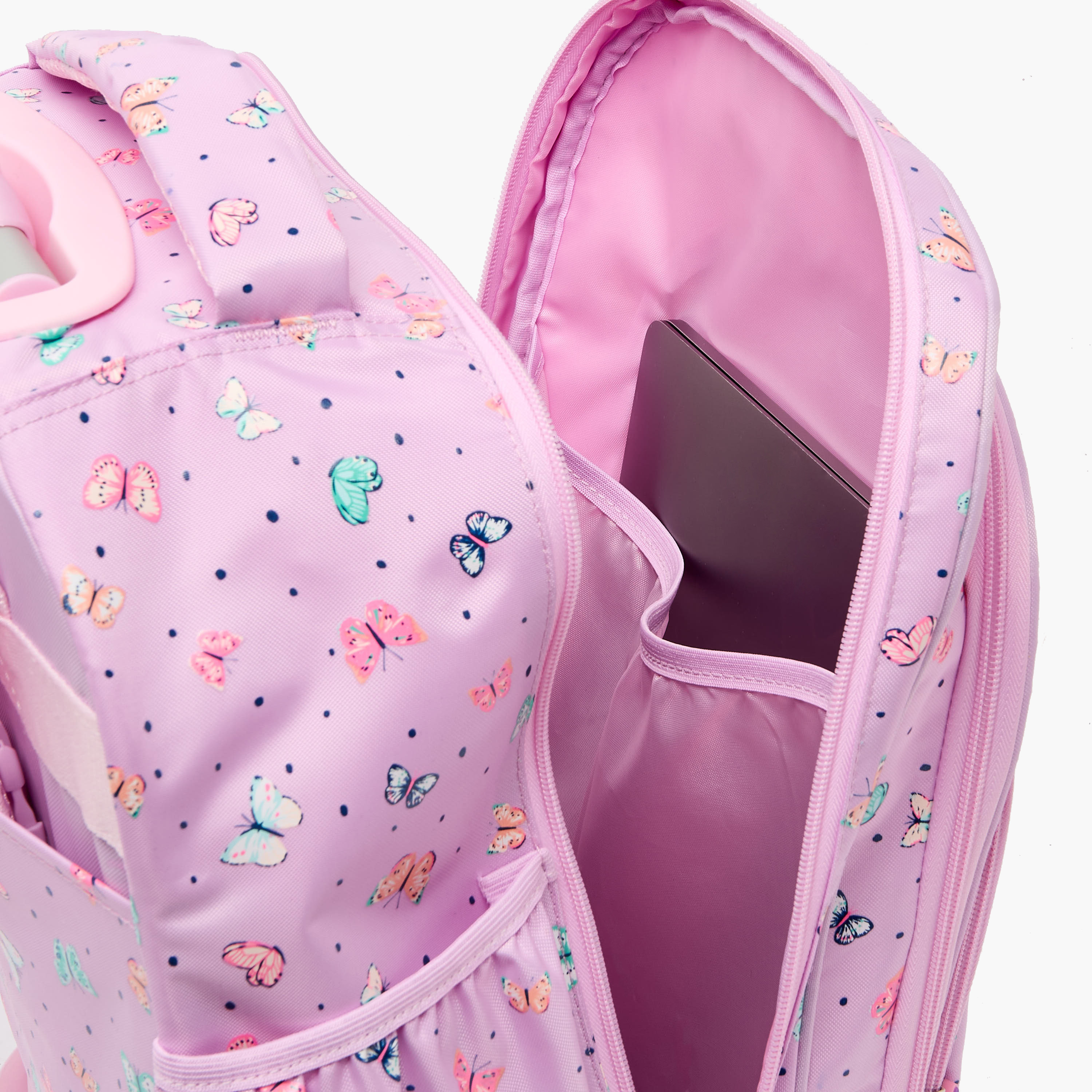 New Expressions Printed 3-Piece Trolley Backpack Set for Girls 8-13 Years with Lunch Bag - 18 inches-school-bagsandbackpacks-trolleybags-image-7