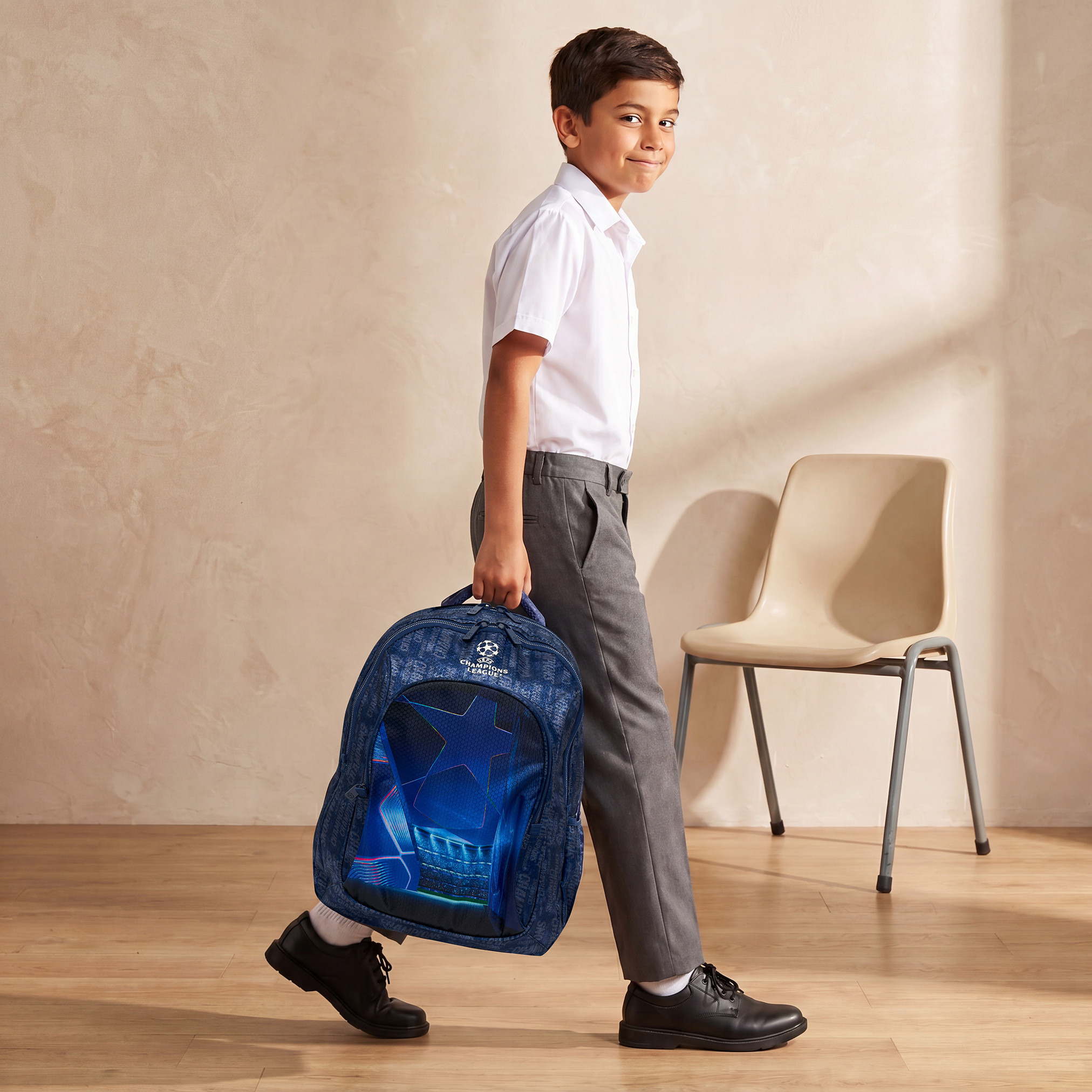 Champions League Printed Backpack for Boys 8-13 Years with Adjustable Shoulder Straps - 18 inches-school-bagsandbackpacks-backpacks-image-3