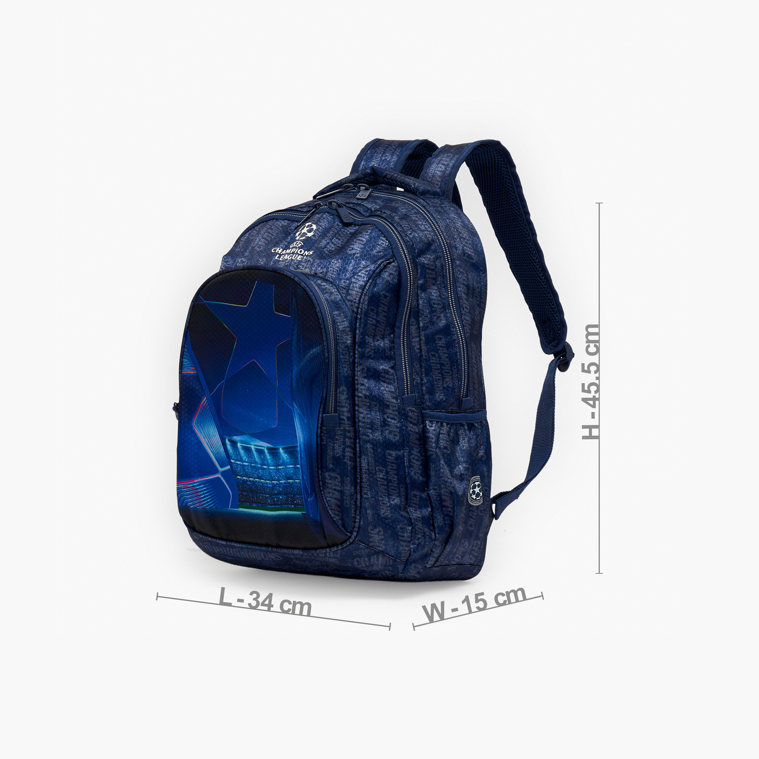 Champions League Printed Backpack for Boys 8-13 Years with Adjustable Shoulder Straps - 18 inches-school-bagsandbackpacks-backpacks-image-7