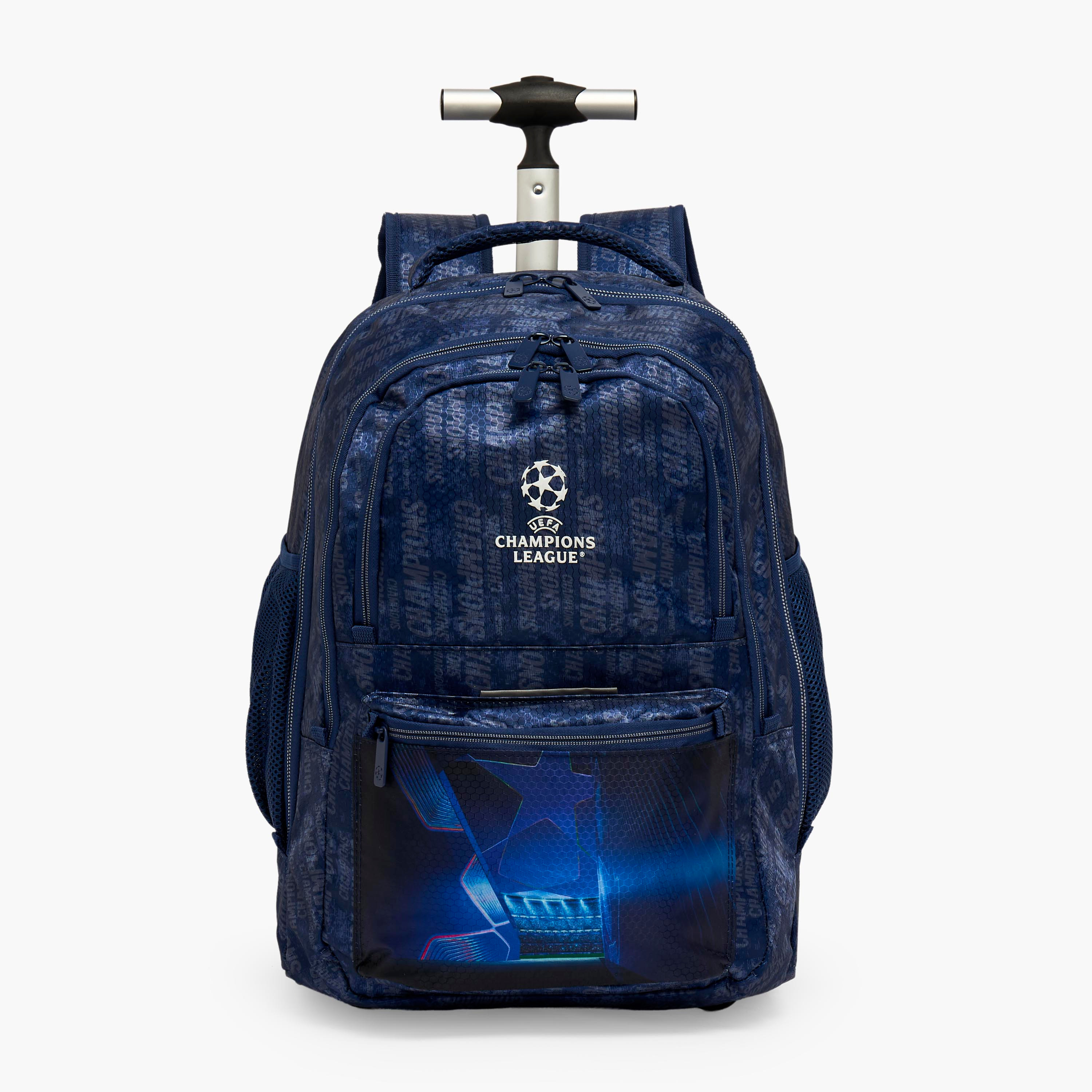 Champions League Printed Trolley Backpack for Boys 8-13 Years with Adjustable Straps - 20 inches-school-bagsandbackpacks-trolleybags-image-1