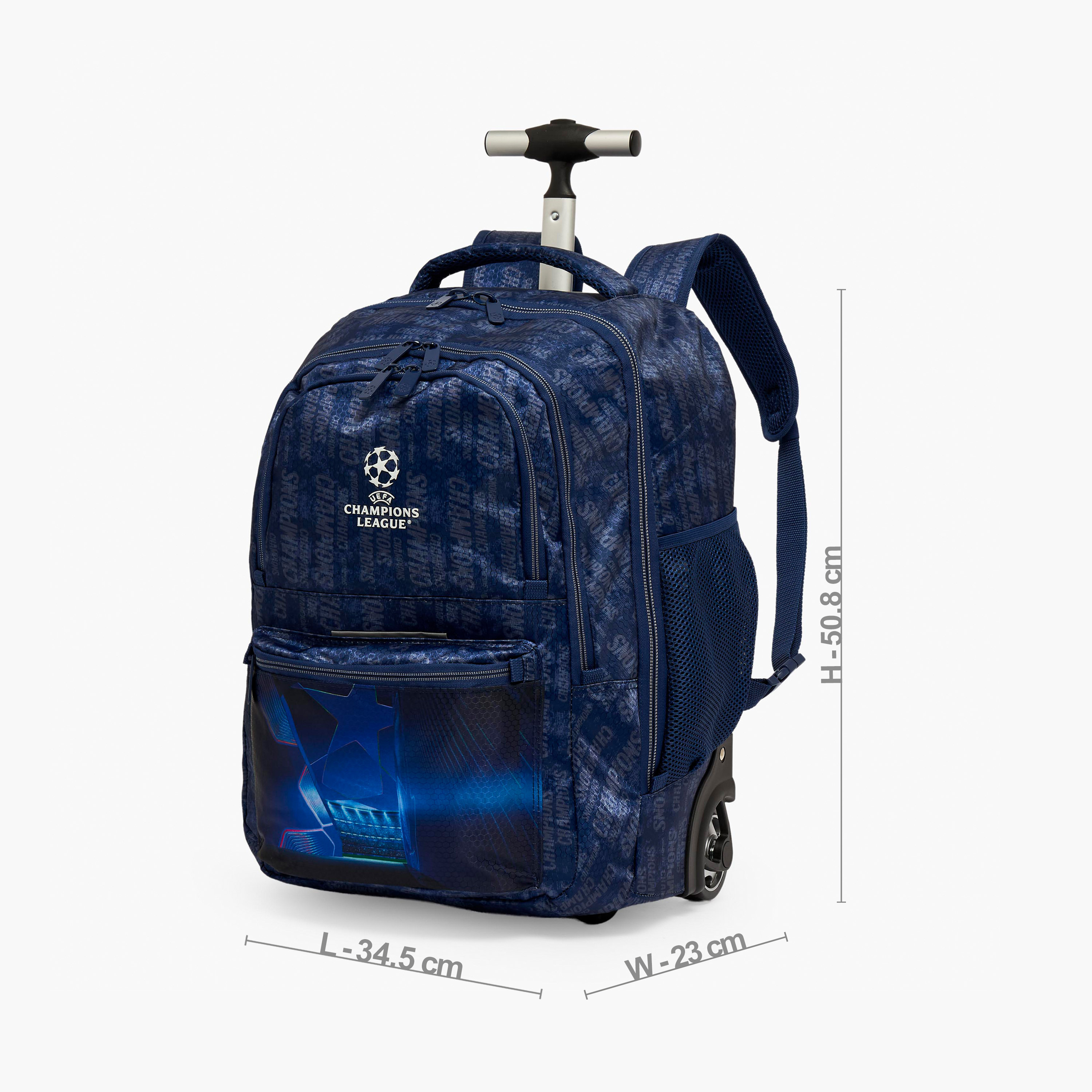 Champions League Printed Trolley Backpack for Boys 8-13 Years with Adjustable Straps - 20 inches-school-bagsandbackpacks-trolleybags-image-8