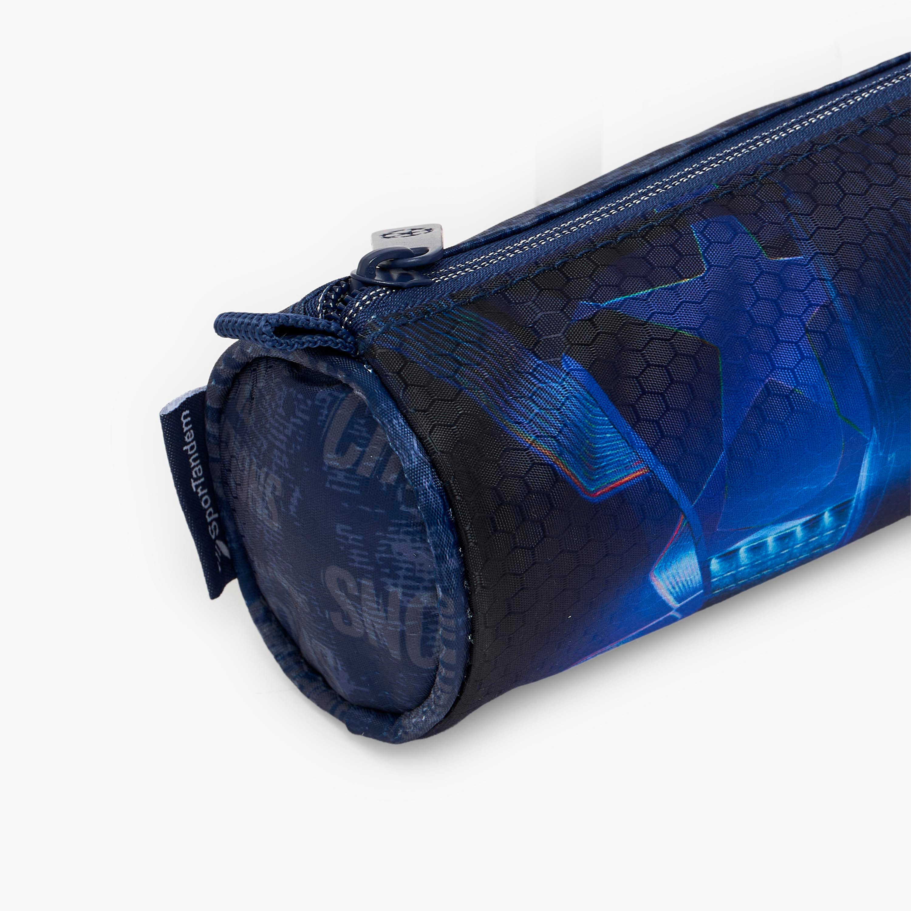 Champions League Printed Pencil Pouch with Zip Closure-school-stationery-pencilcases-image-5