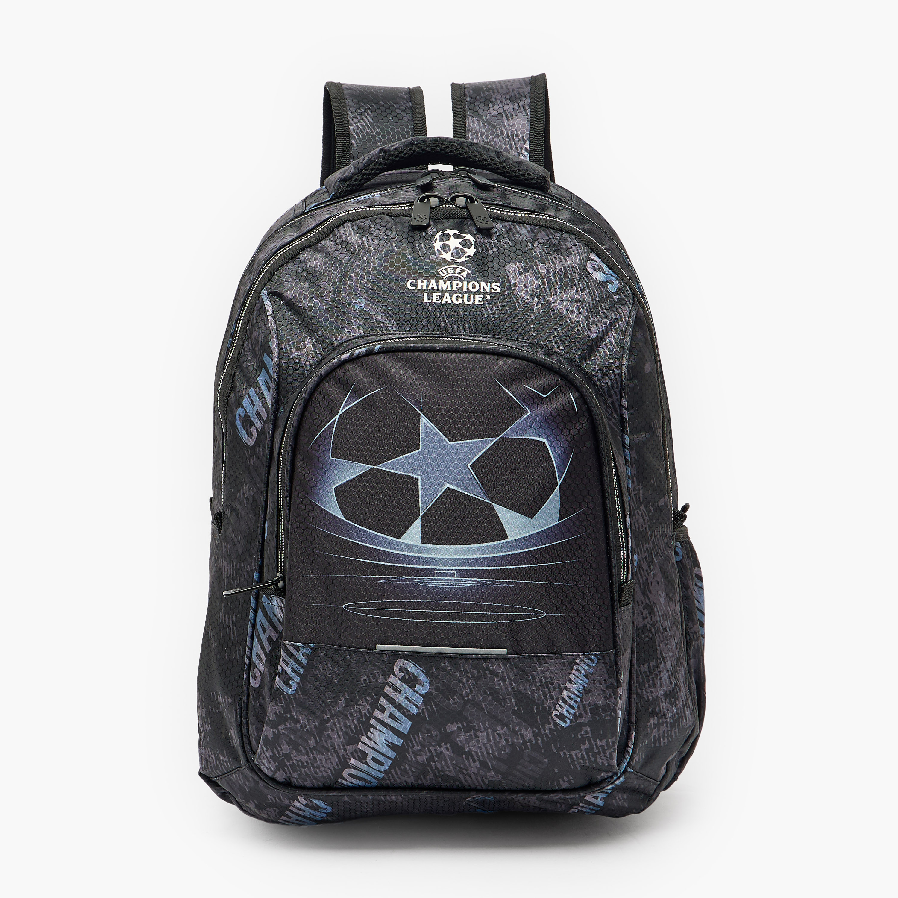 Champions League Football Print Backpack for Boys 8-12 Years with Padded Straps - 18 inches-school-bagsandbackpacks-backpacks-image-1