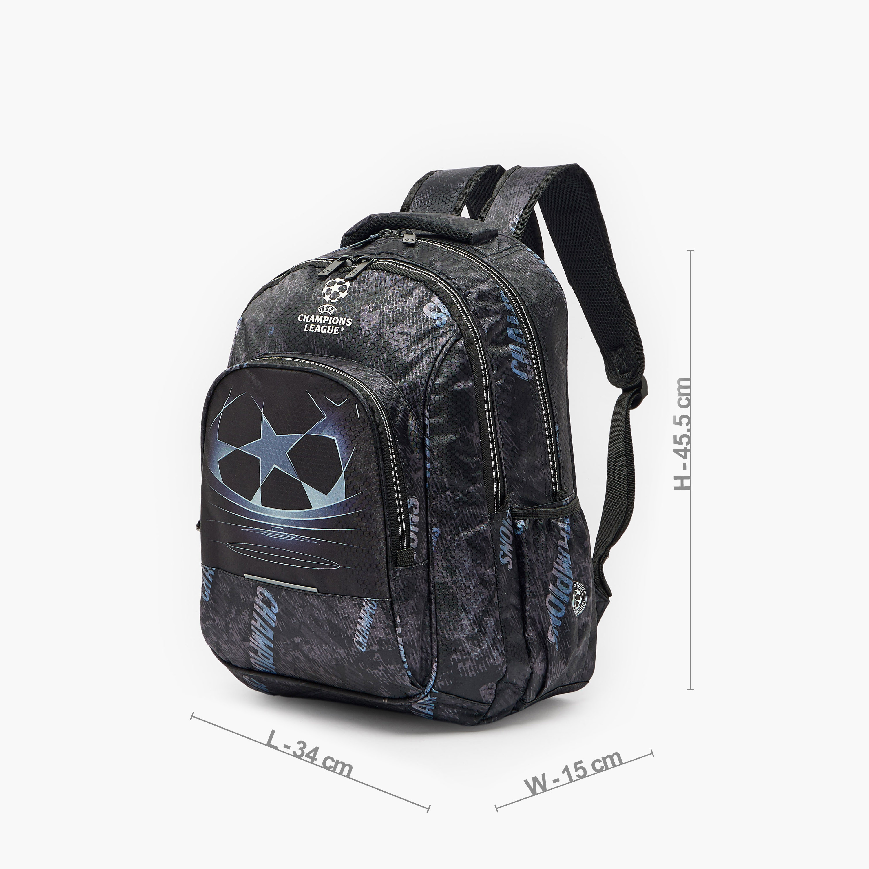Champions League Football Print Backpack for Boys 8-12 Years with Padded Straps - 18 inches-school-bagsandbackpacks-backpacks-image-8