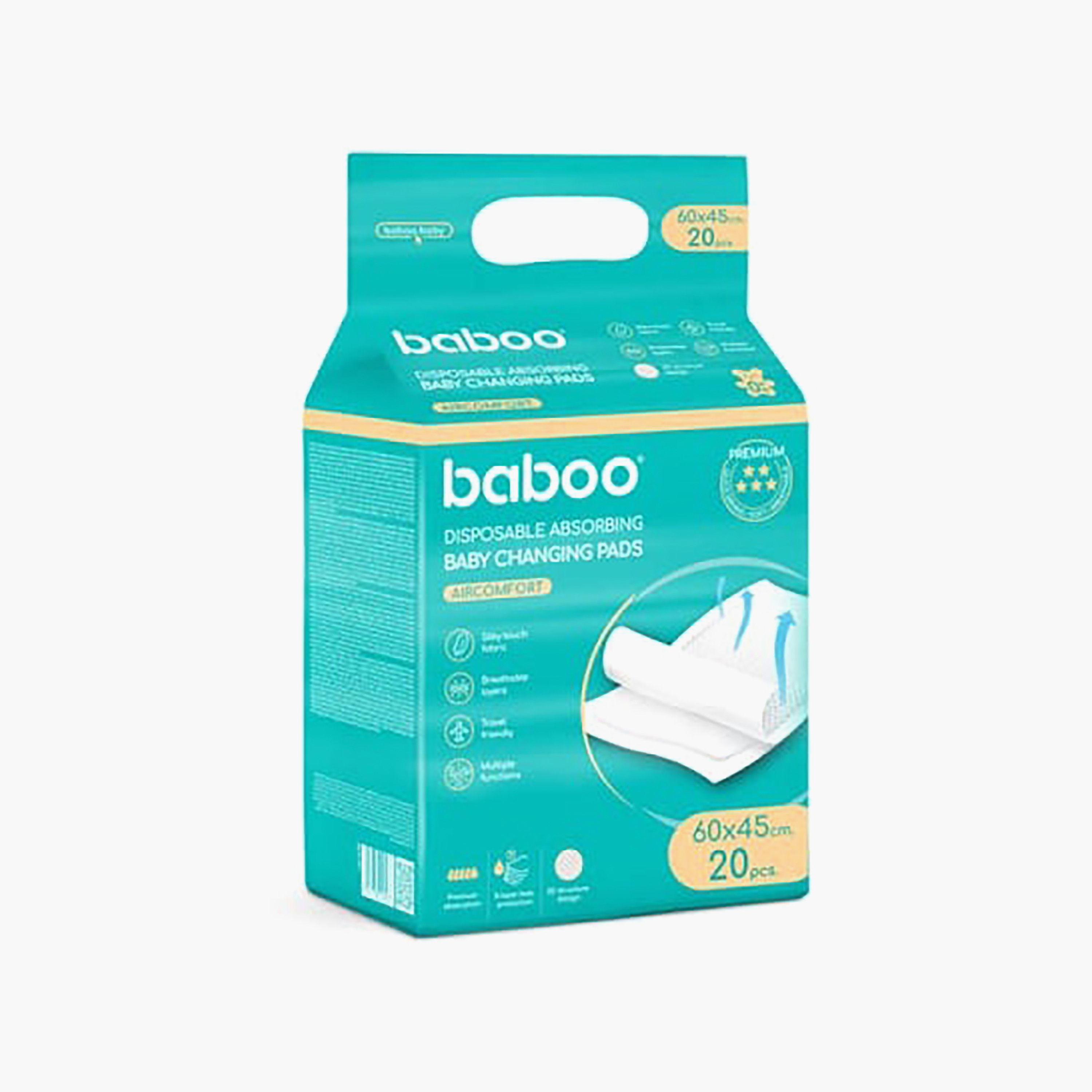 Baboo 20-Piece AirComfort Disposable Diaper Changing Pads-baby-diapering-changingmats-image-1
