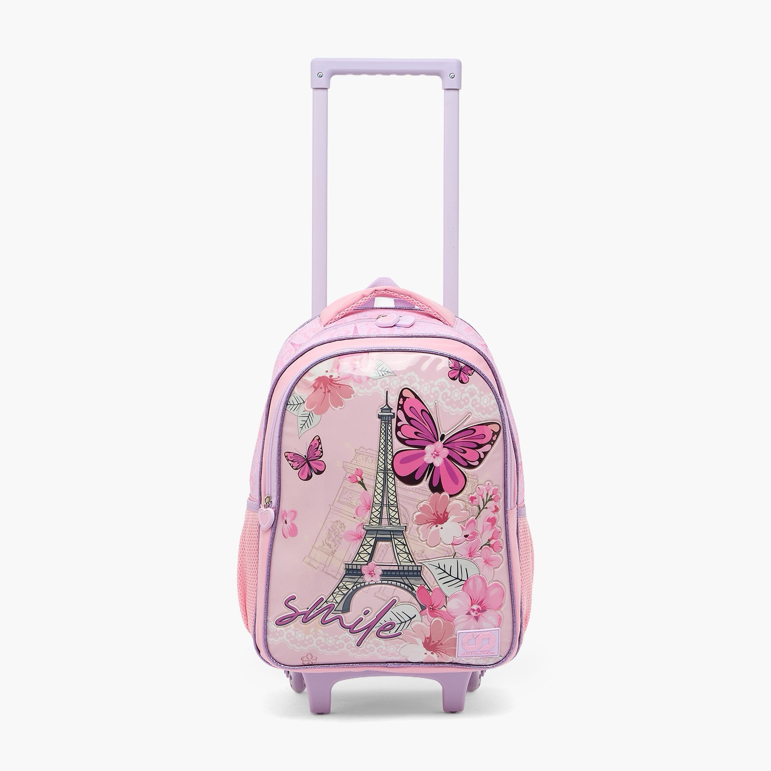 SAMI STUDIO Paris Print 5-Piece School Trolley Bag Set for Girls 5-8 Years with Lunch Box -16 inches-school-bagsandbackpacks-trolleybags-image-4