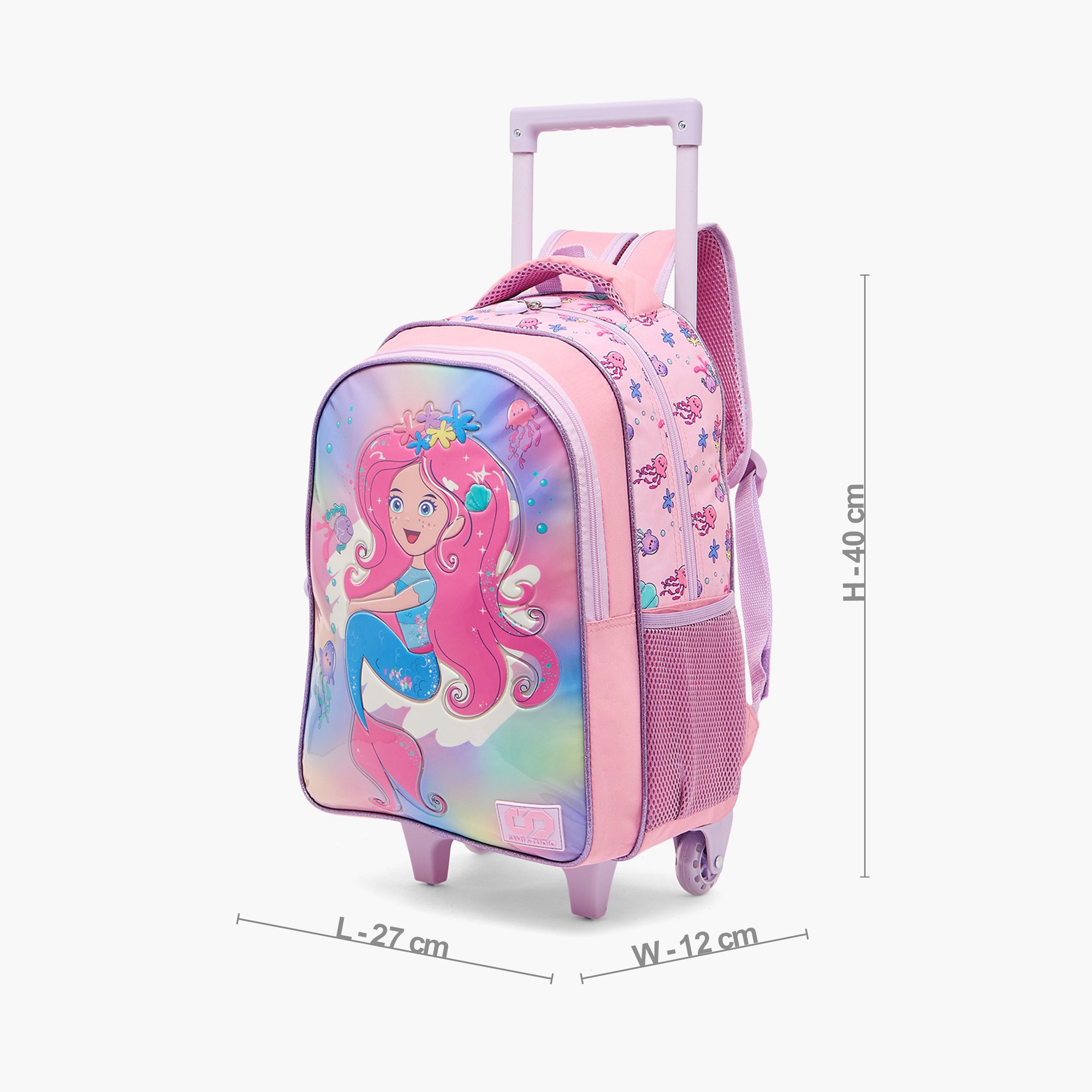SAMI STUDIO Mermaid 5-Piece School Trolley Bag Set for Girls 5-8 Years with Lunch Box - 16 inches-school-bagsandbackpacks-trolleybags-image-8