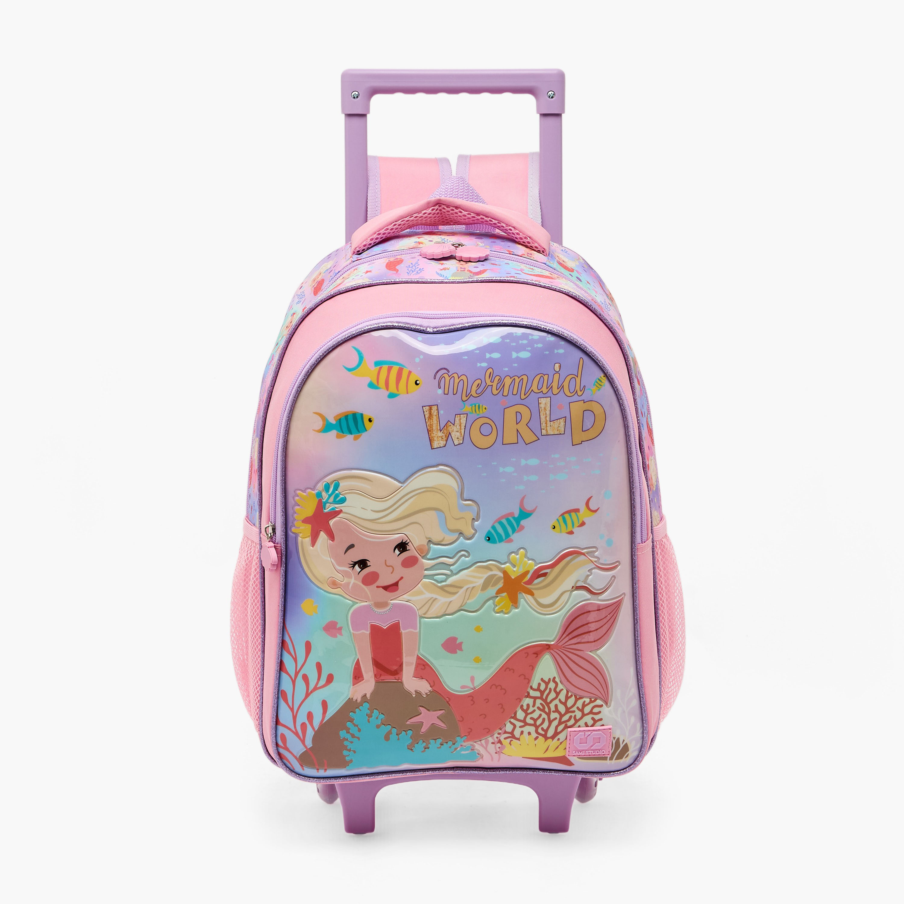 SAMI STUDIO Mermaid 5-Piece School Trolley Bag Set for Girls 5-8 Years with Lunch Box - 16 inches-school-bagsandbackpacks-trolleybags-image-2