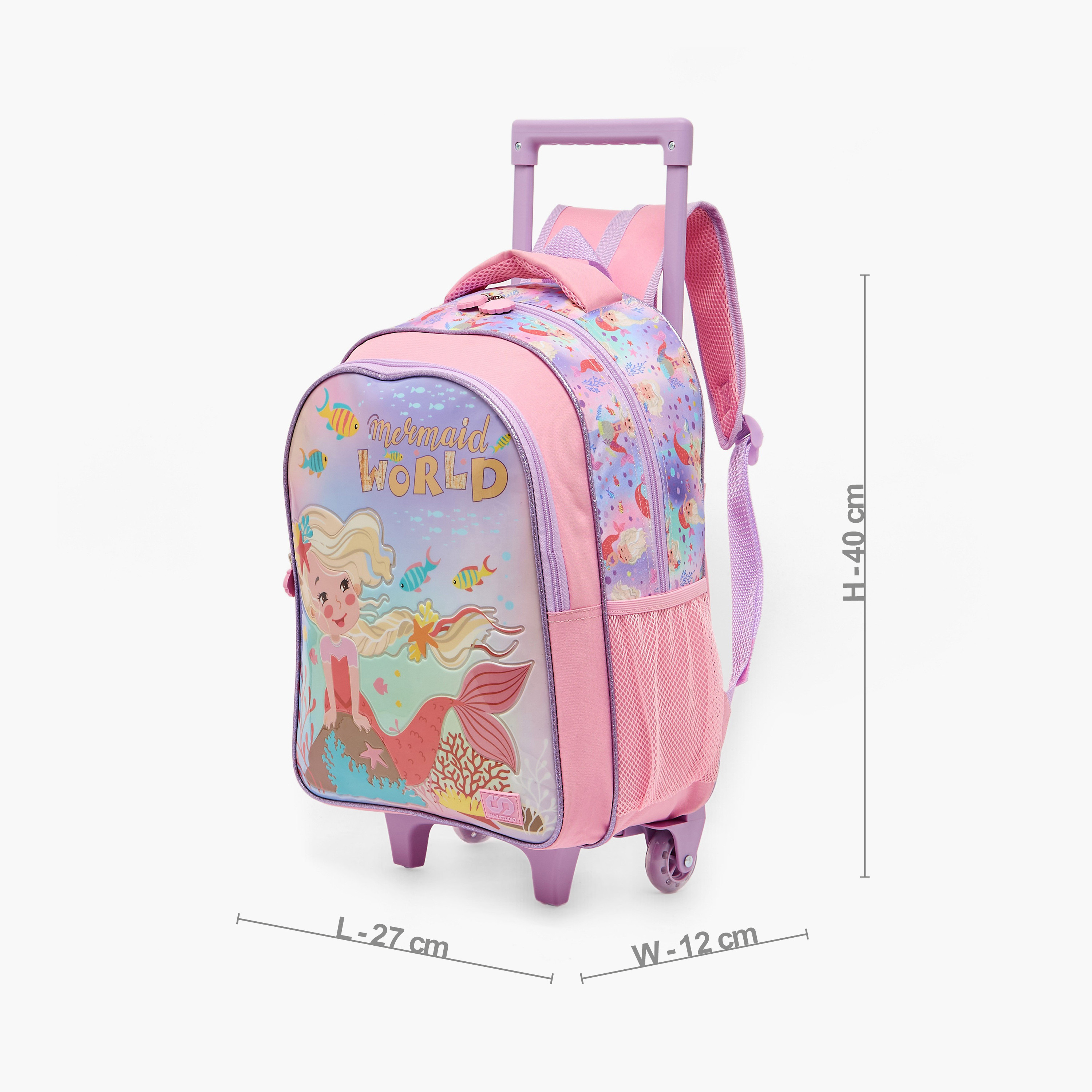 SAMI STUDIO Mermaid 5-Piece School Trolley Bag Set for Girls 5-8 Years with Lunch Box - 16 inches-school-bagsandbackpacks-trolleybags-image-9