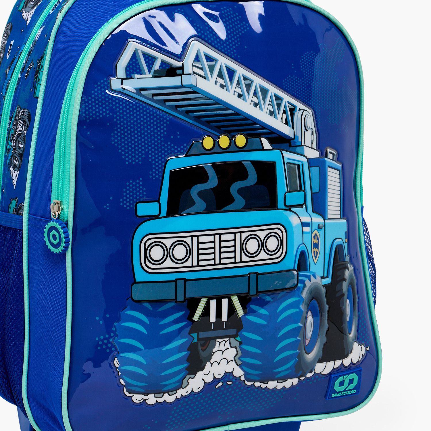 SAMI STUDIO Truck Print 5-Piece School Trolley Bag Set for Boys 5-8 Years with Lunch Bag - 16 inches-school-bagsandbackpacks-trolleybags-image-5