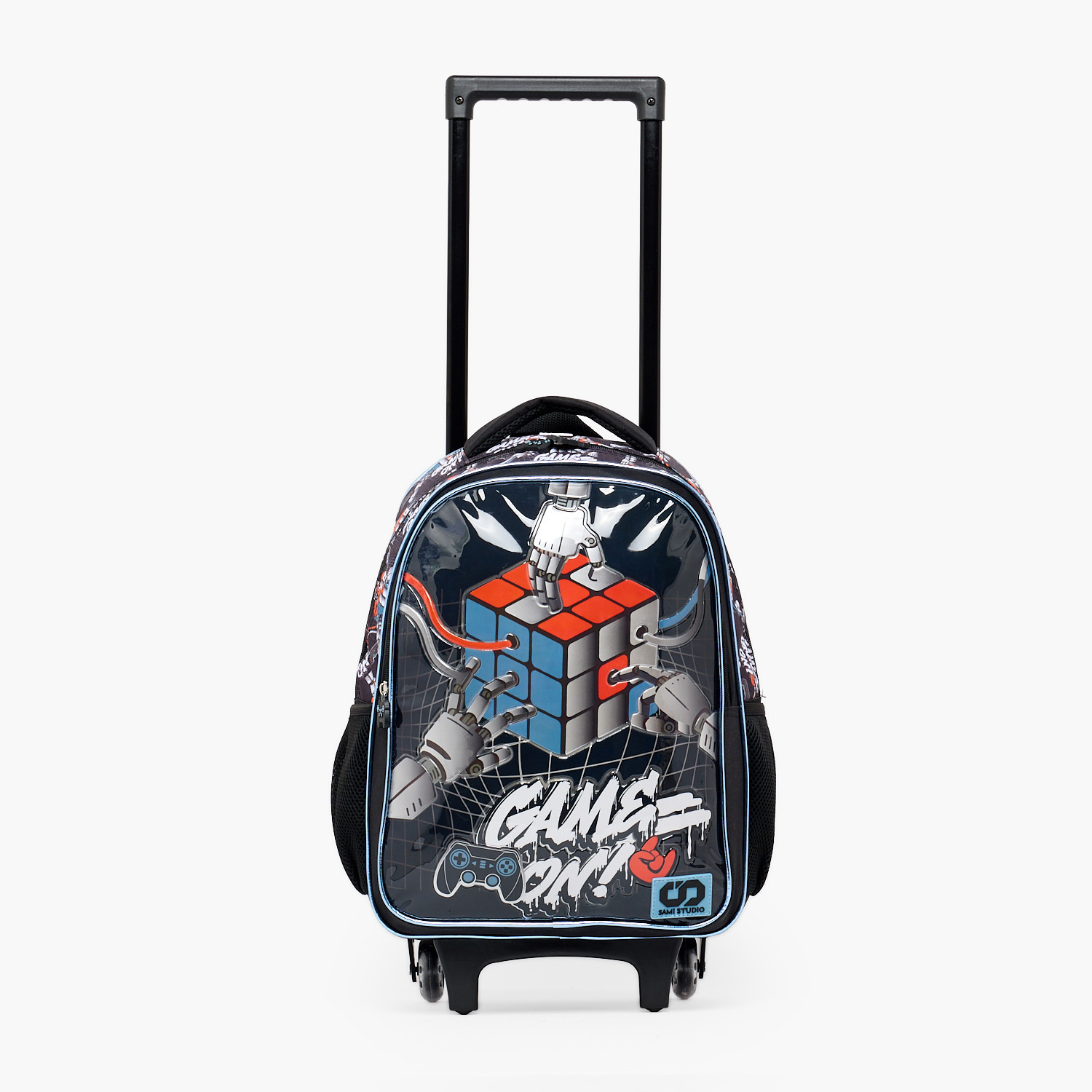 SAMI STUDIO Rubiks Print 5-Piece School Trolley Bag Set for Boys 5-8 Years with Lunch Bag -16 inches-school-bagsandbackpacks-trolleybags-image-4