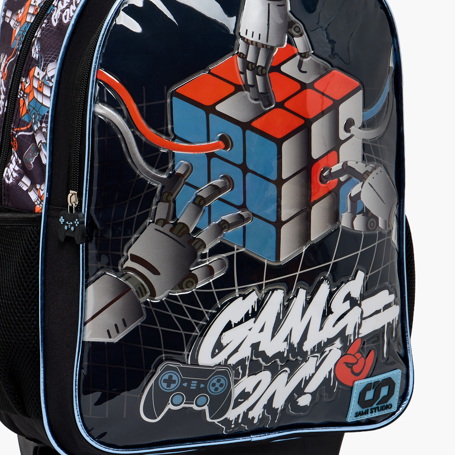SAMI STUDIO Rubiks Print 5-Piece School Trolley Bag Set for Boys 5-8 Years with Lunch Bag -16 inches-school-bagsandbackpacks-trolleybags-image-5