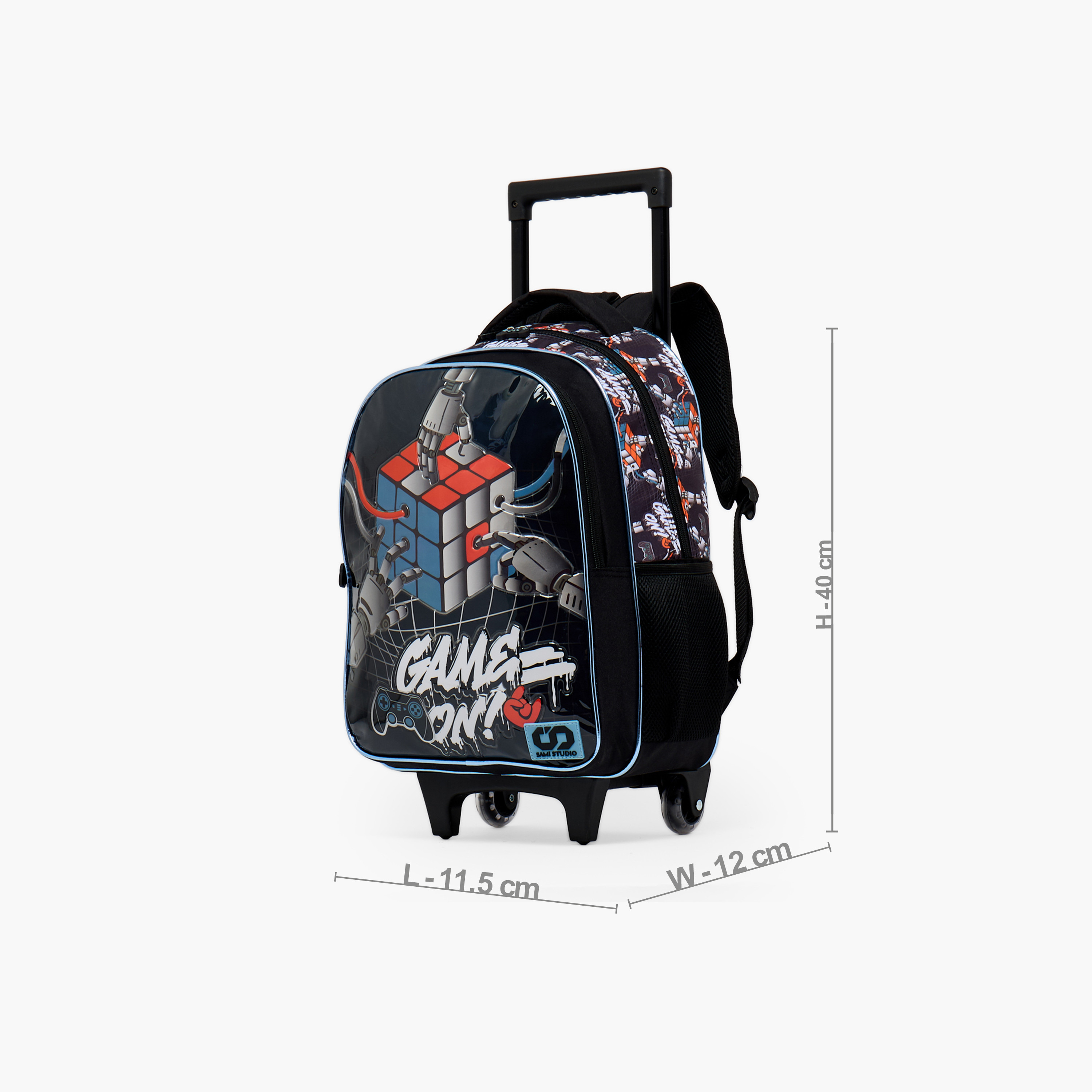 SAMI STUDIO Rubiks Print 5-Piece School Trolley Bag Set for Boys 5-8 Years with Lunch Bag -16 inches-school-bagsandbackpacks-trolleybags-image-8