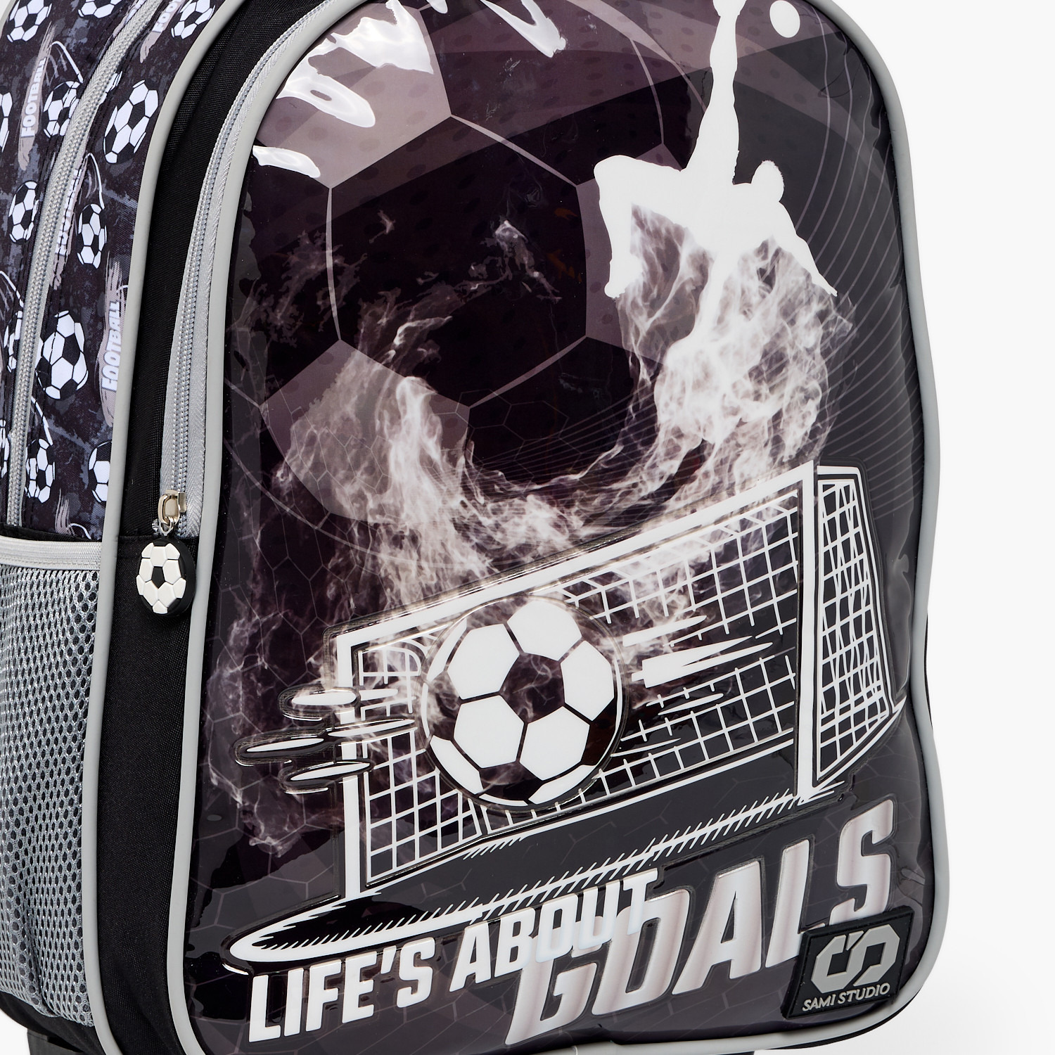 SAMI STUDIO Football 5-Piece School Trolley Bag Set for Boys 5-8 Years with Lunch Bag - 16 inches-school-bagsandbackpacks-trolleybags-image-4