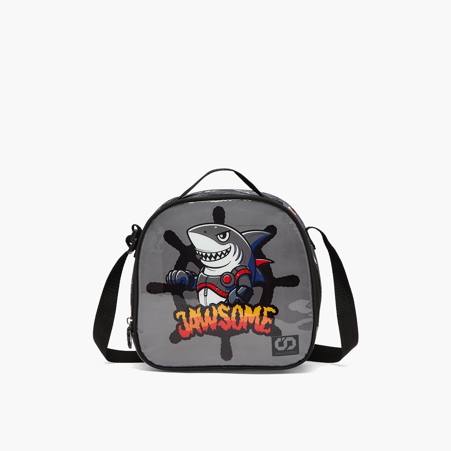 SAMI STUDIO Shark Print 5-Piece School Trolley Bag Set for Boys 5-8 Years with Lunch Box - 16 inches-school-bagsandbackpacks-trolleybags-image-13