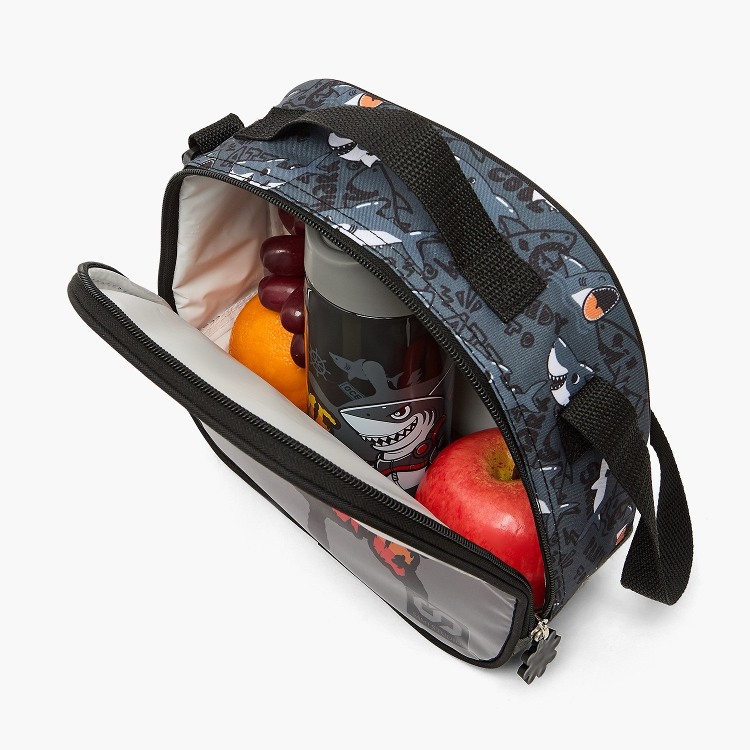 SAMI STUDIO Shark Print 5-Piece School Trolley Bag Set for Boys 5-8 Years with Lunch Box - 16 inches-school-bagsandbackpacks-trolleybags-image-15