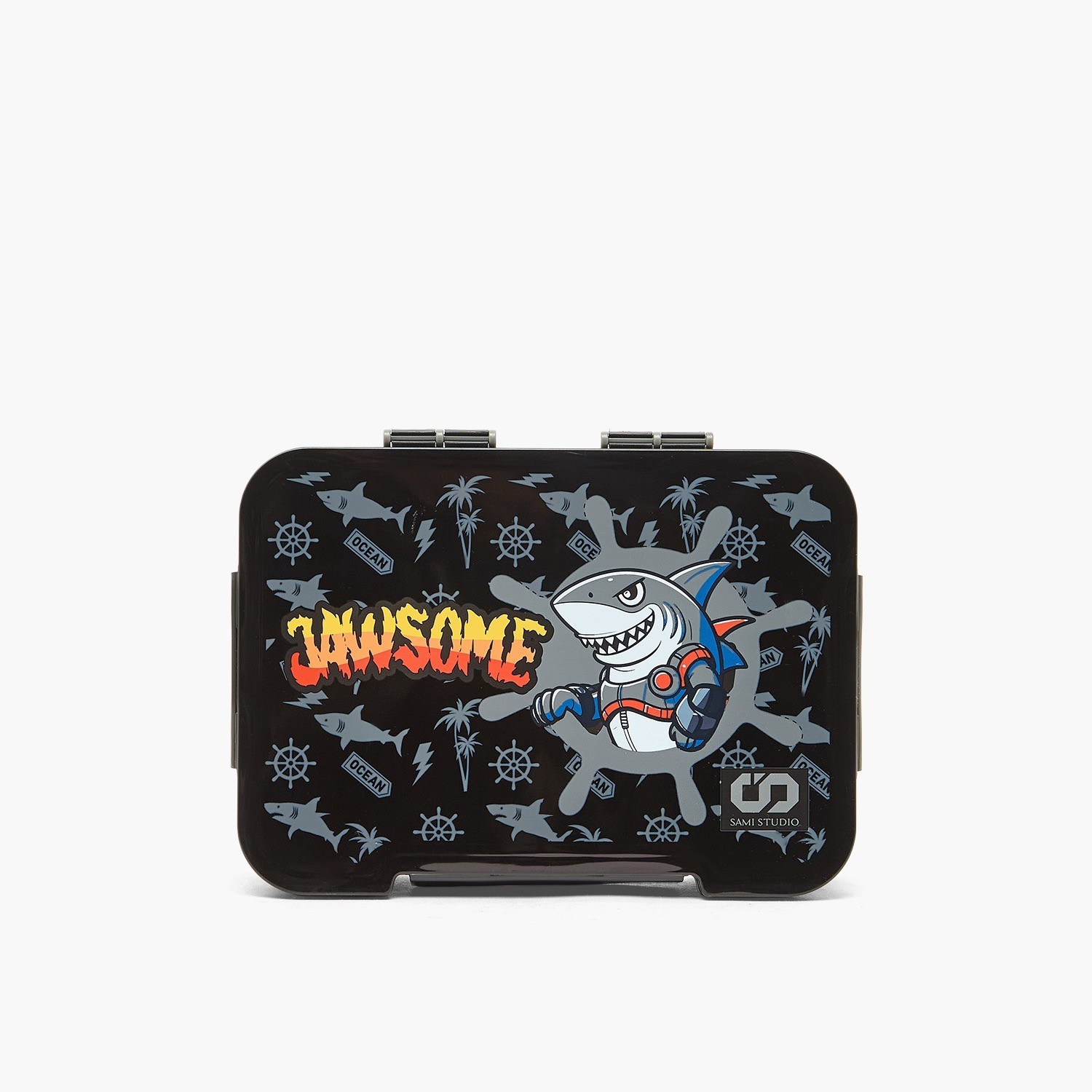 SAMI STUDIO Shark Print 5-Piece School Trolley Bag Set for Boys 5-8 Years with Lunch Box - 16 inches-school-bagsandbackpacks-trolleybags-image-17