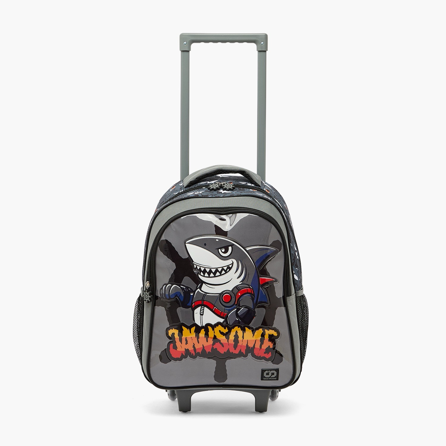 SAMI STUDIO Shark Print 5-Piece School Trolley Bag Set for Boys 5-8 Years with Lunch Box - 16 inches-school-bagsandbackpacks-trolleybags-image-4