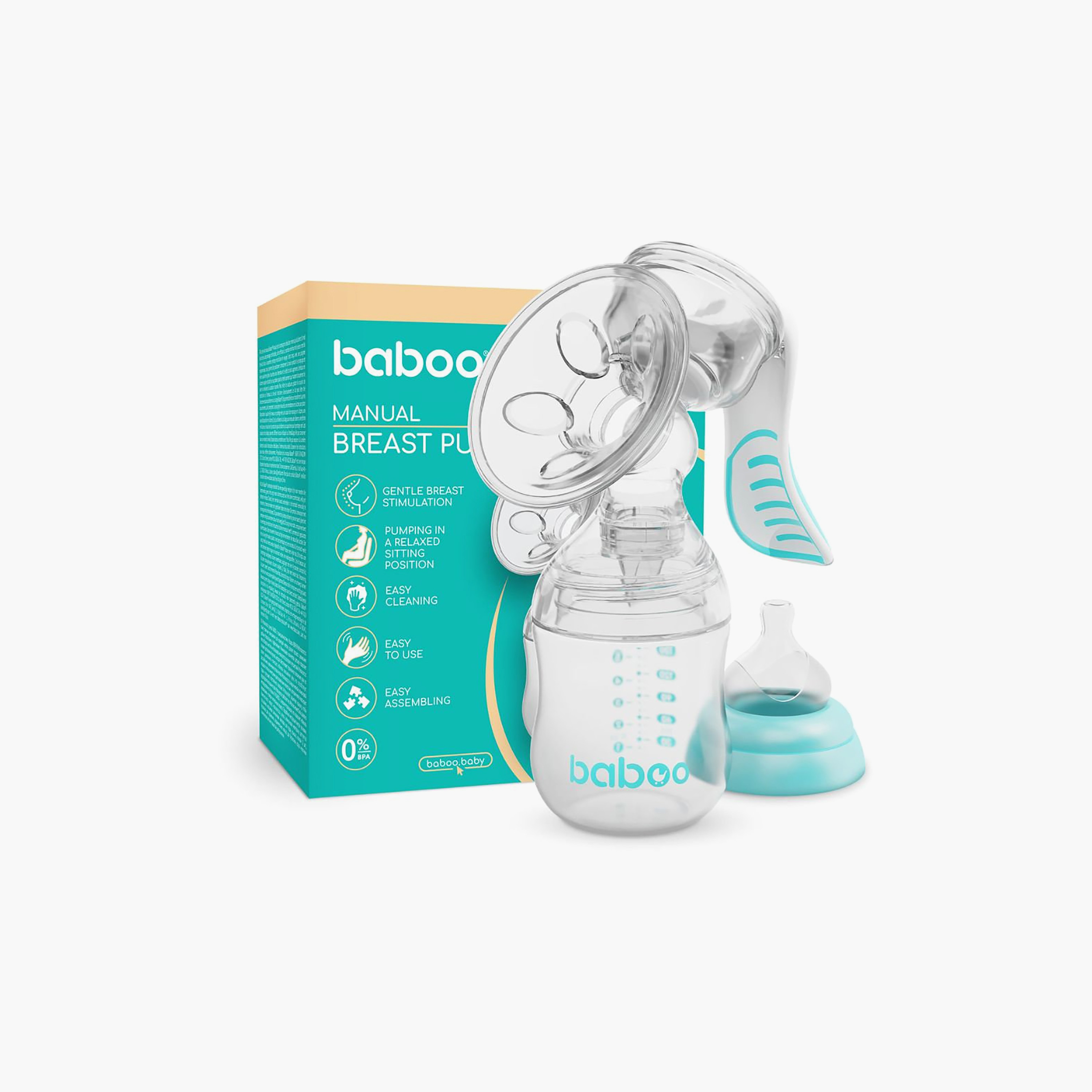 Baboo Manual Breast Pump with 4-Level Suction & Bottle Feeding Set - 130 ml-baby-feeding-breastfeedingandcare-image-3